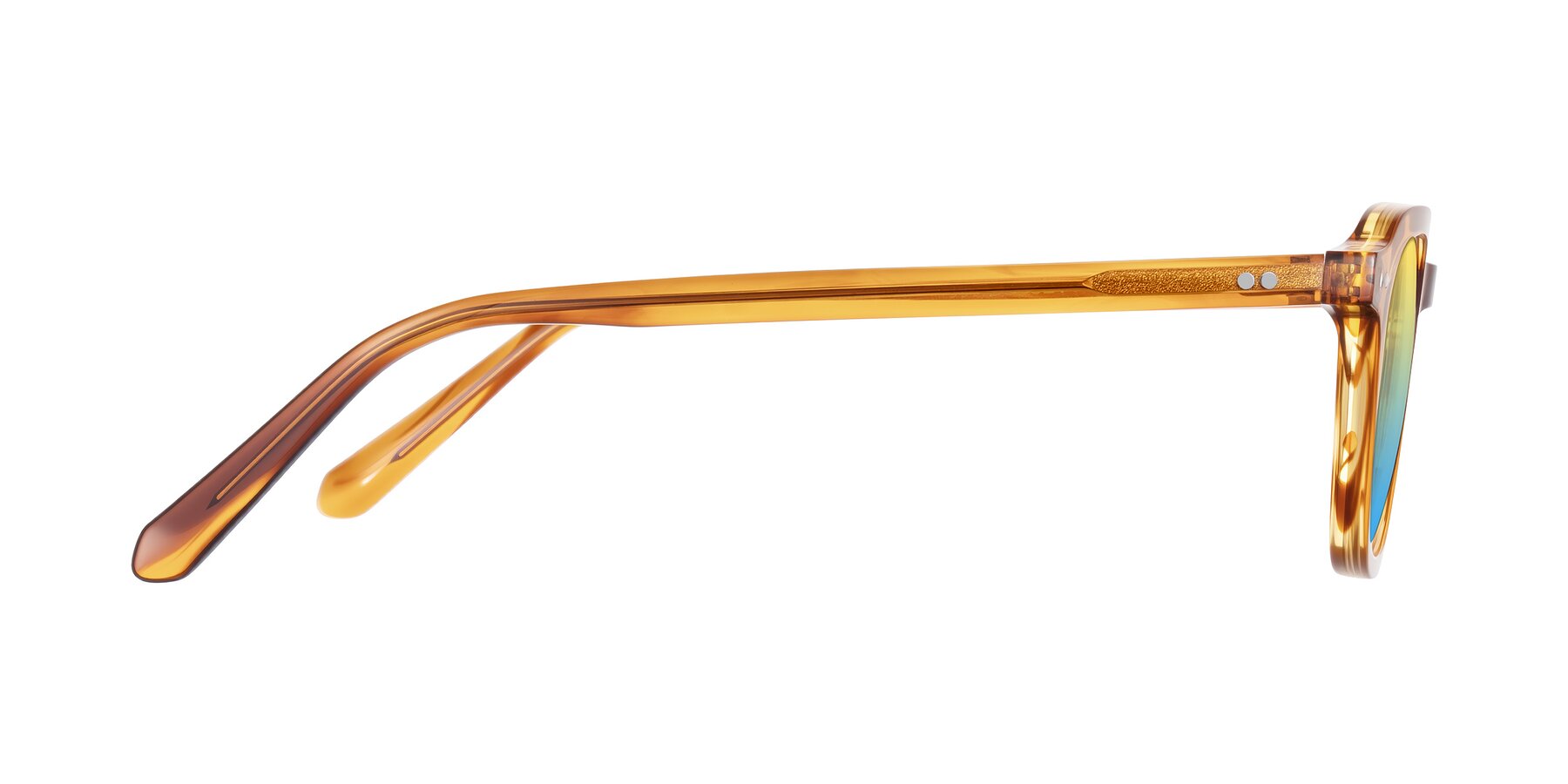 Side of 1484 in Brown Striped with Yellow / Blue Gradient Lenses