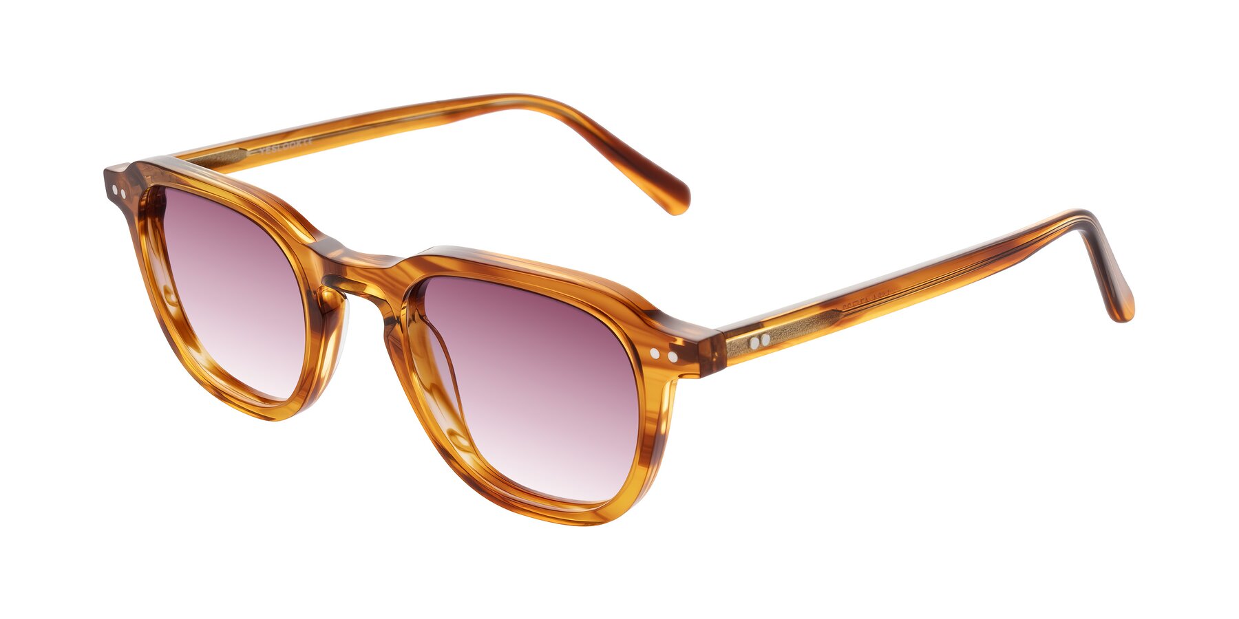 Angle of 1484 in Brown Striped with Wine Gradient Lenses