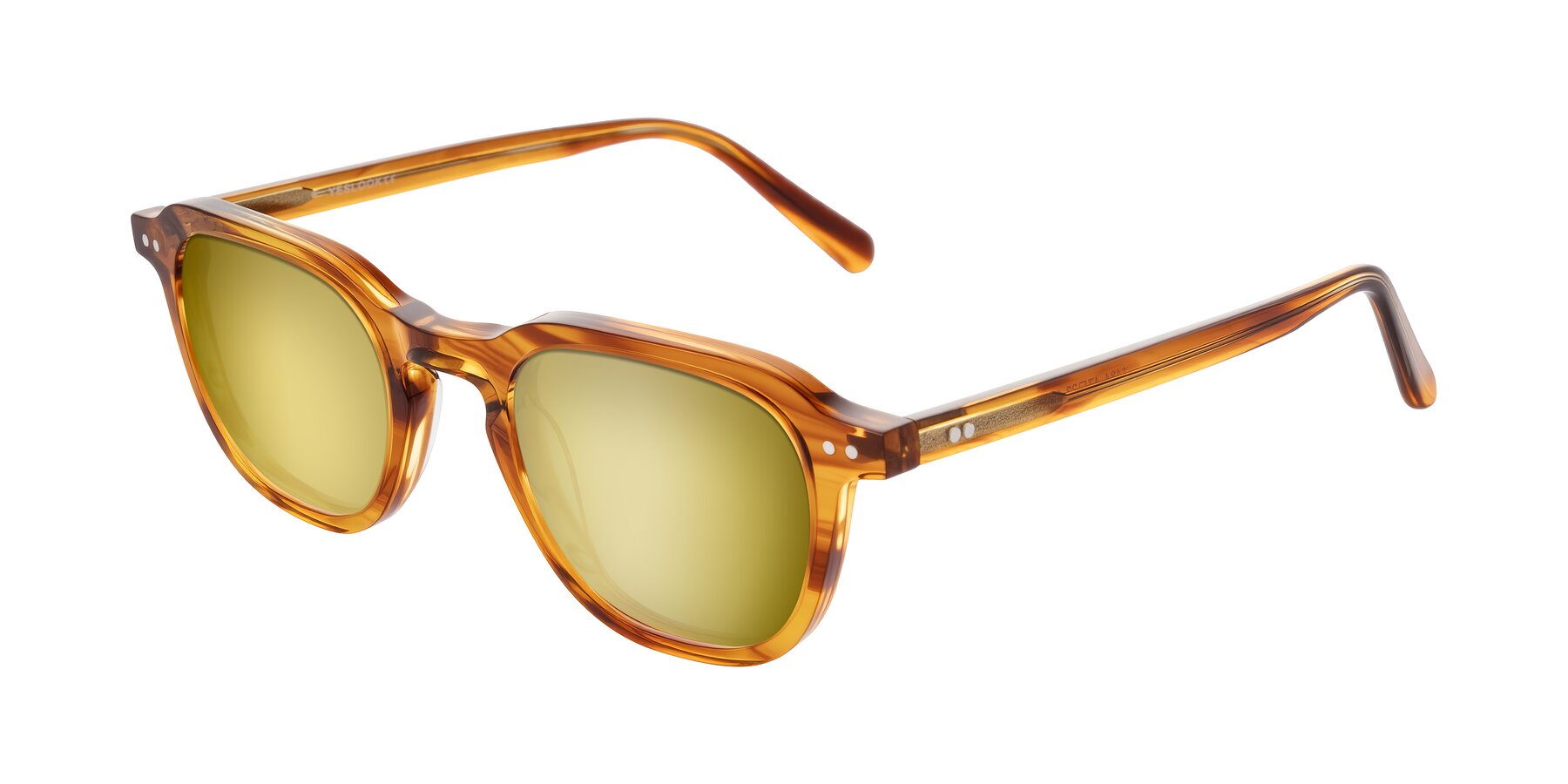 Angle of 1484 in Brown Striped with Gold Mirrored Lenses
