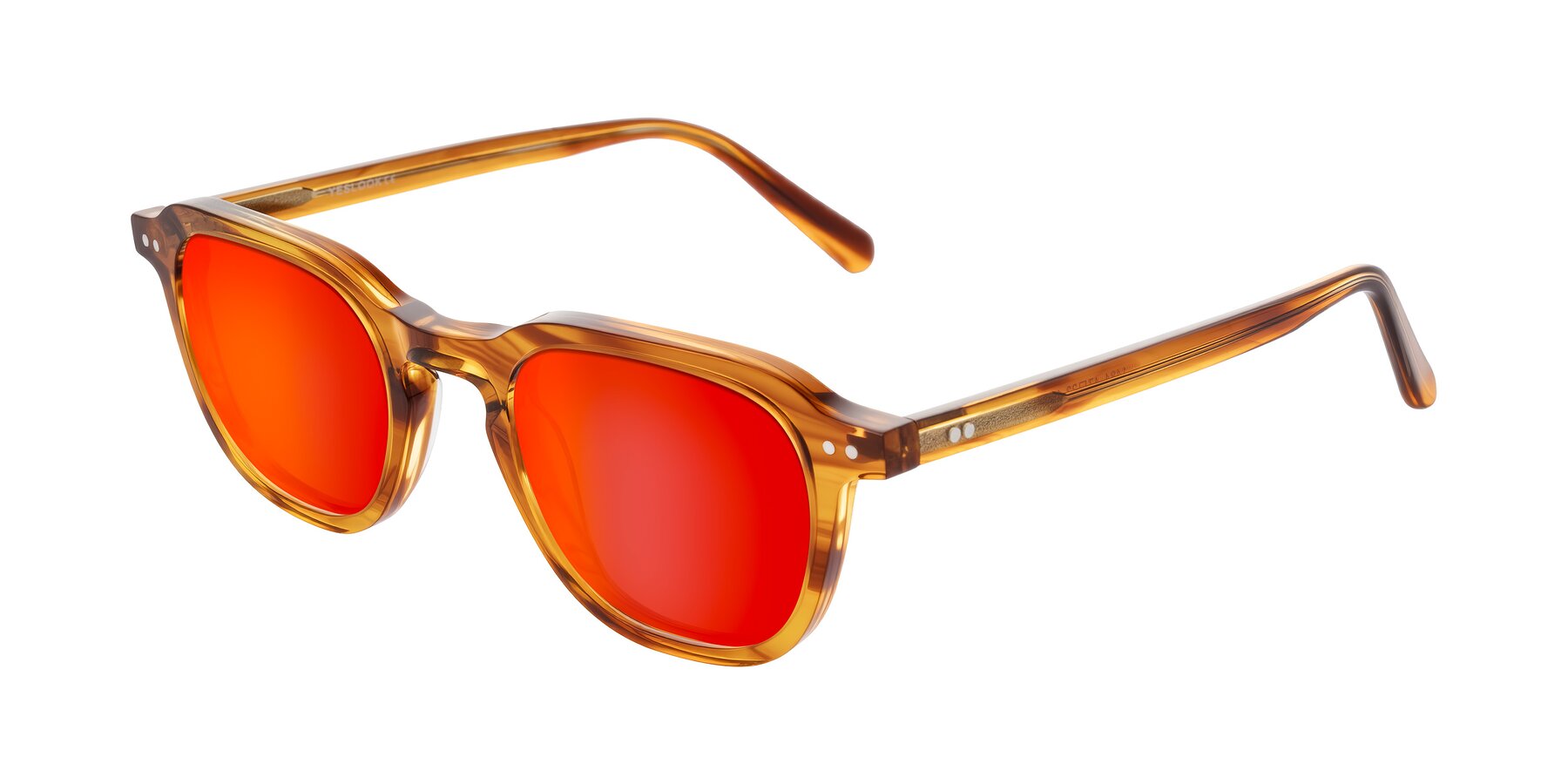 Angle of 1484 in Brown Striped with Red Gold Mirrored Lenses