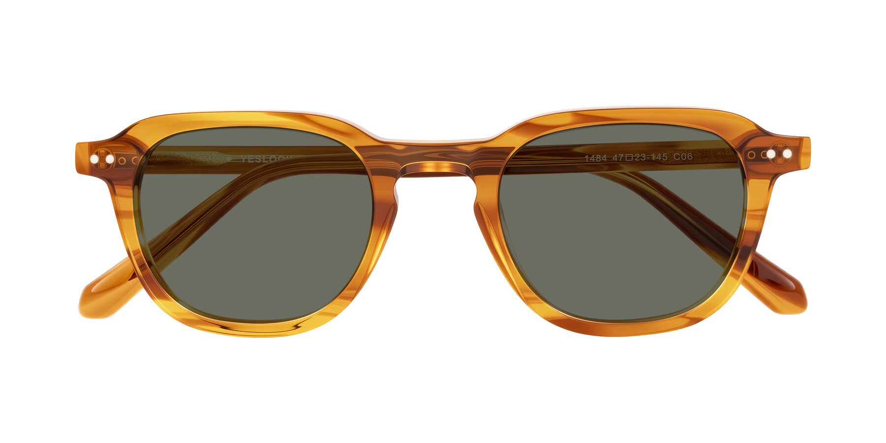Folded Front of 1484 in Brown Striped with Gray Polarized Lenses