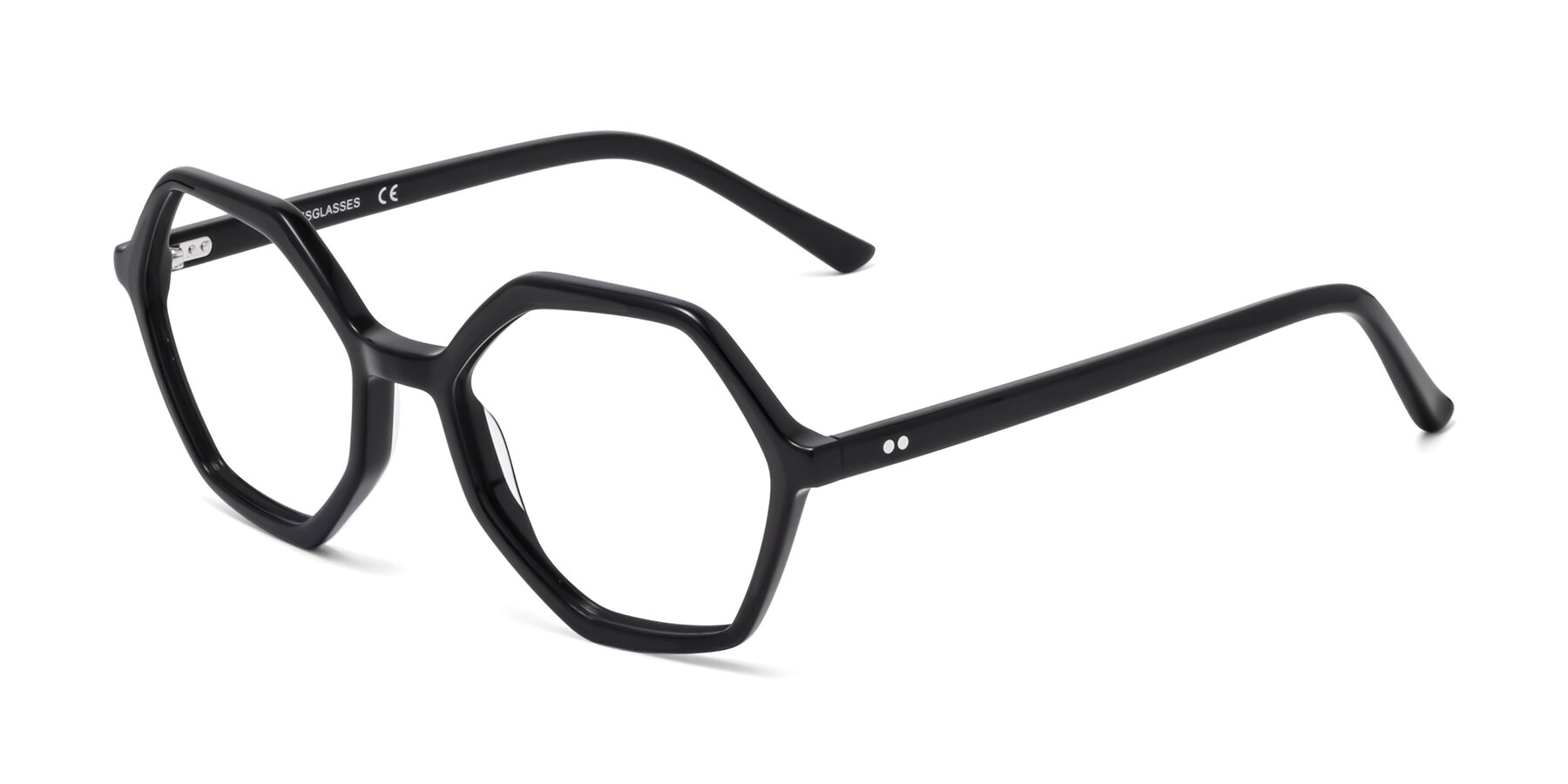 Angle of 1489 in Black with Clear Eyeglass Lenses