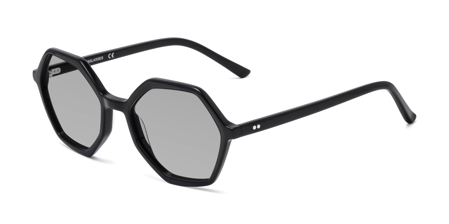 Angle of 1489 in Black with Light Gray Tinted Lenses