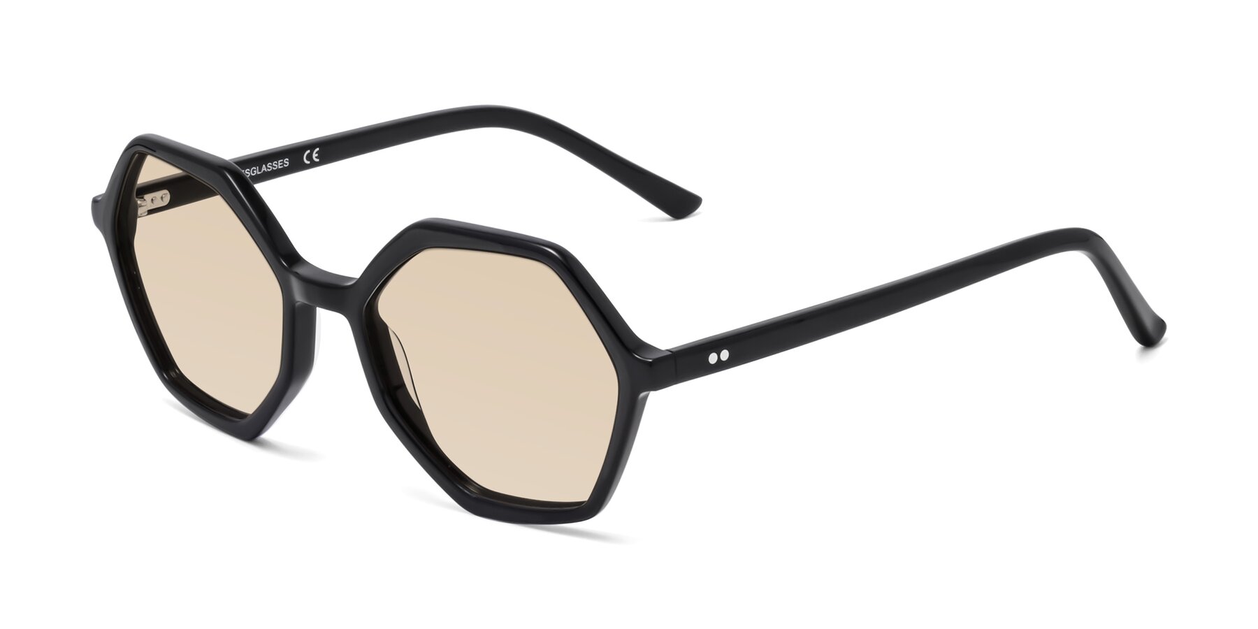 Angle of 1489 in Black with Light Brown Tinted Lenses