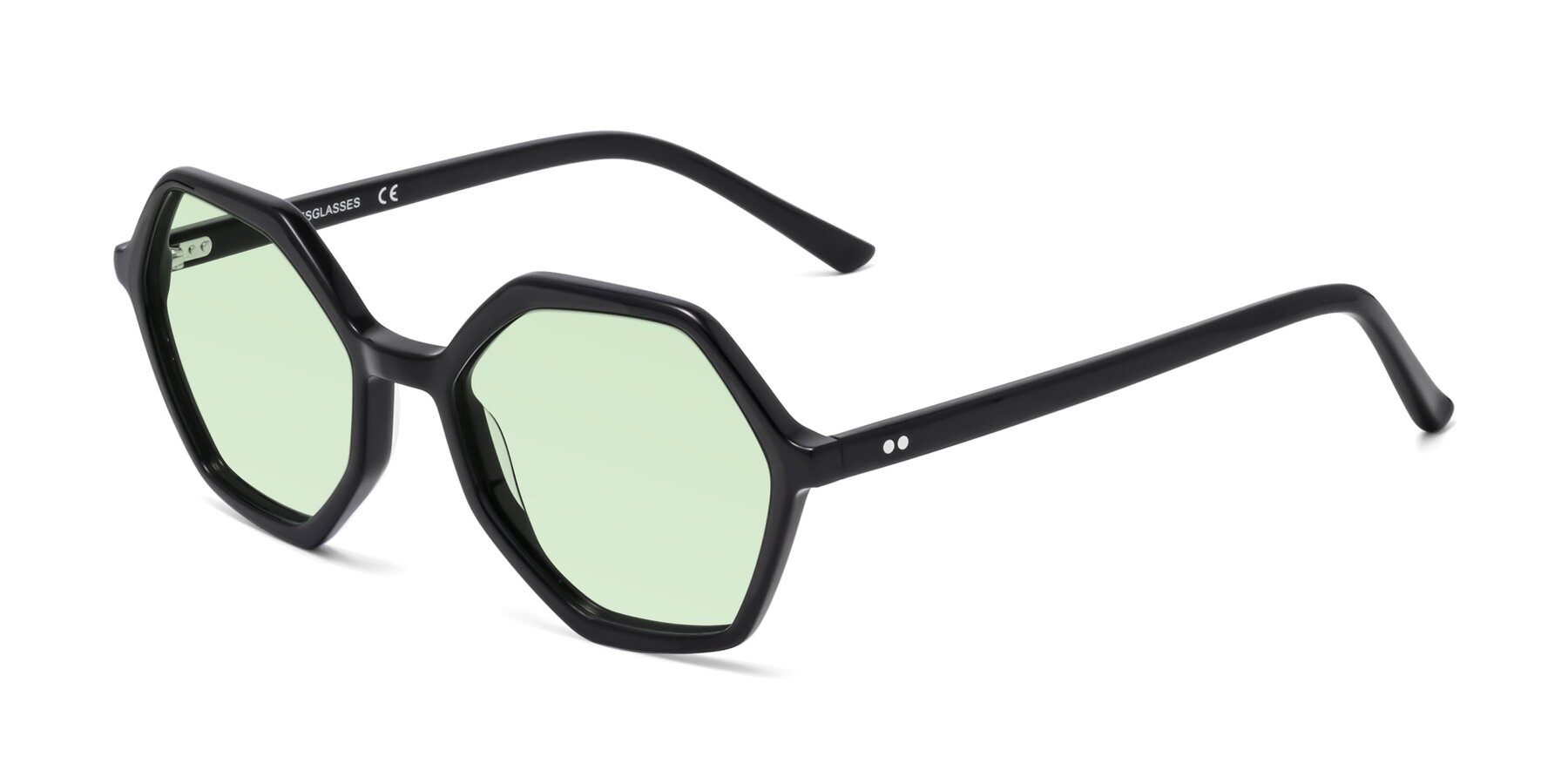 Angle of 1489 in Black with Light Green Tinted Lenses