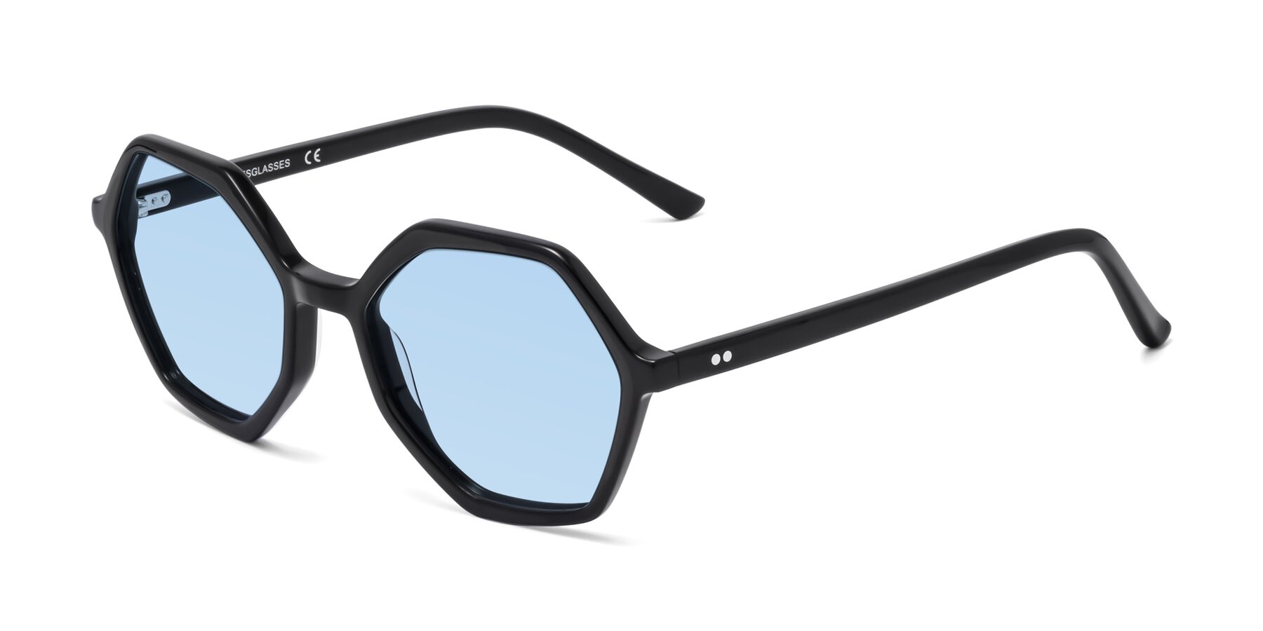 Angle of 1489 in Black with Light Blue Tinted Lenses