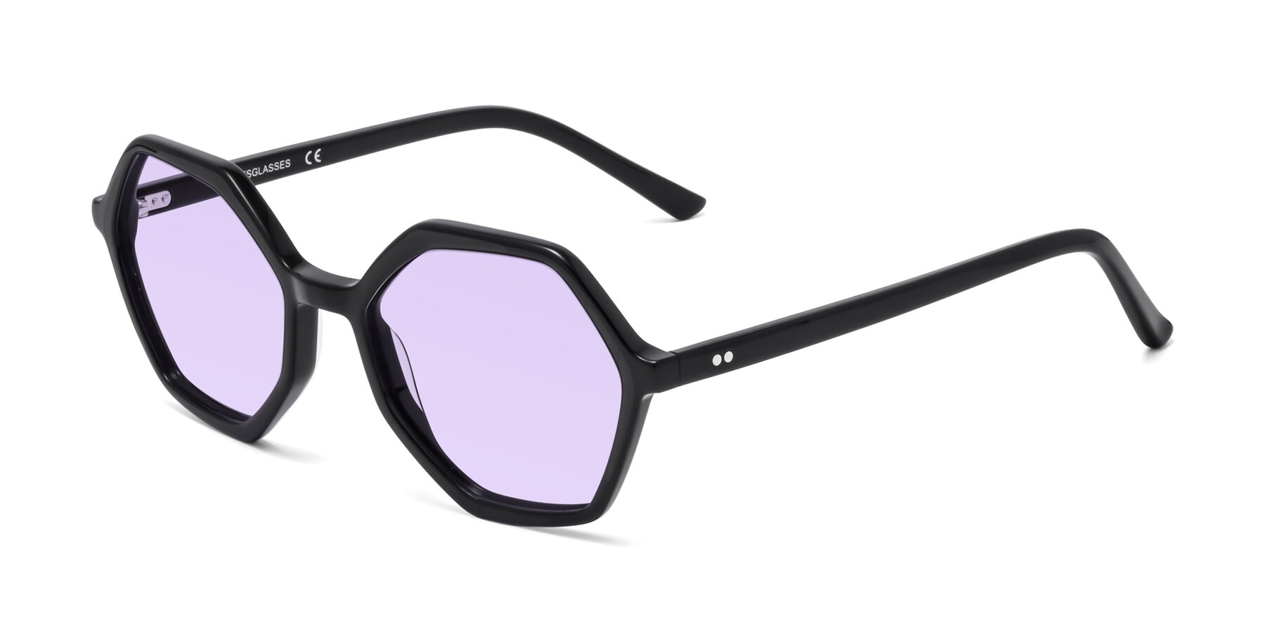 Angle of 1489 in Black with Light Purple Tinted Lenses