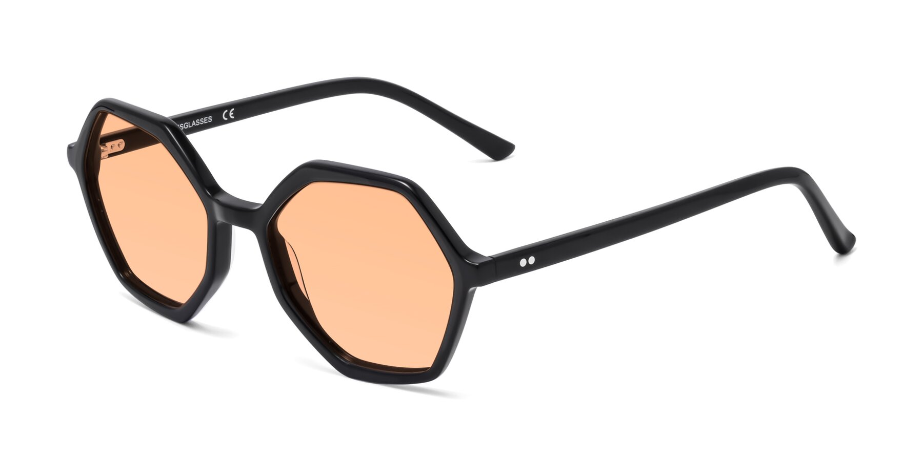 Angle of 1489 in Black with Light Orange Tinted Lenses