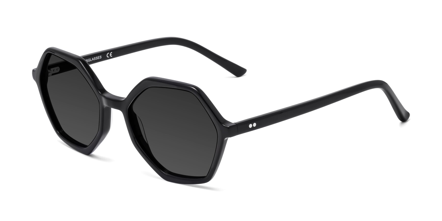 Angle of 1489 in Black with Gray Tinted Lenses