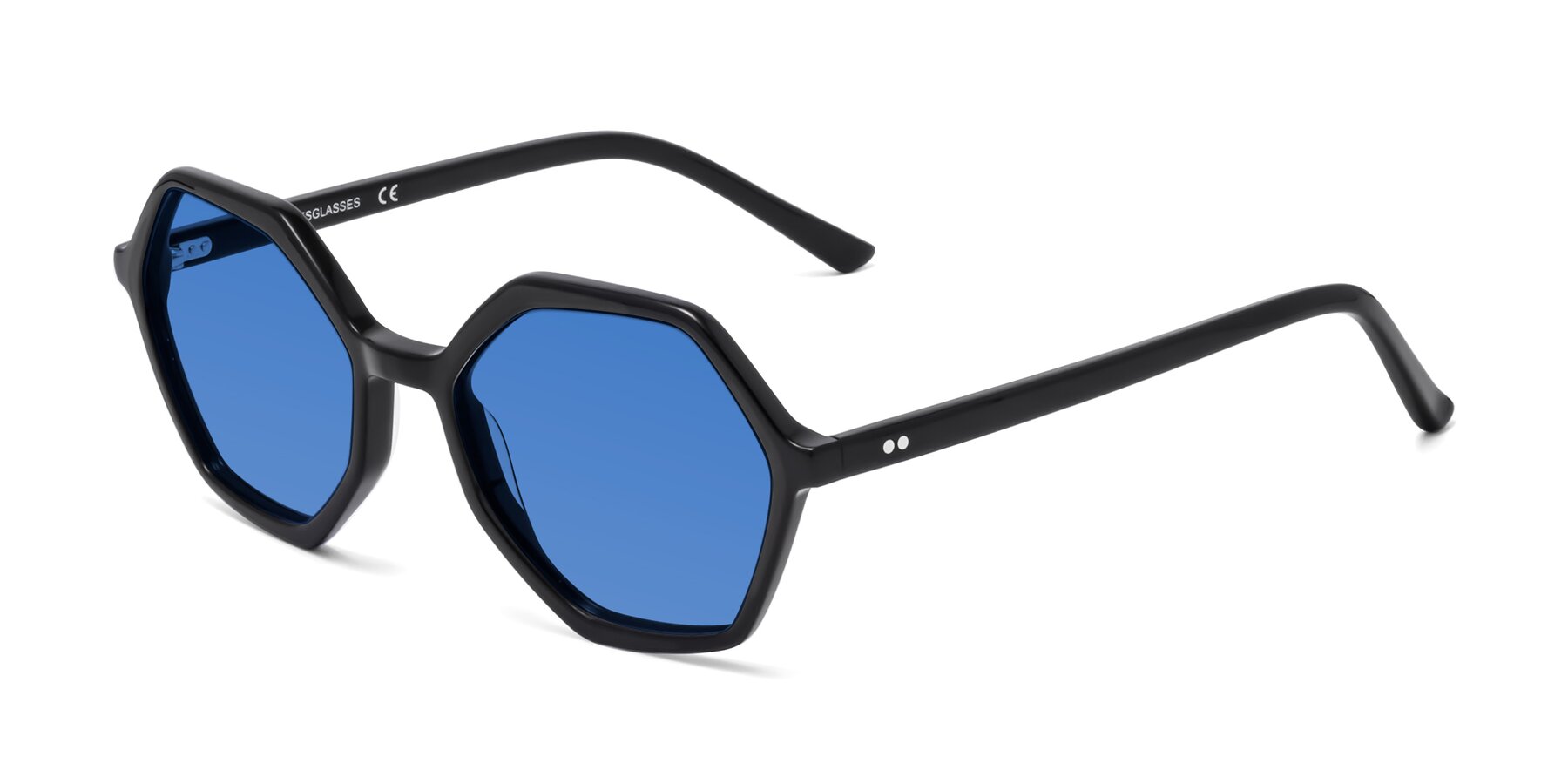 Angle of 1489 in Black with Blue Tinted Lenses
