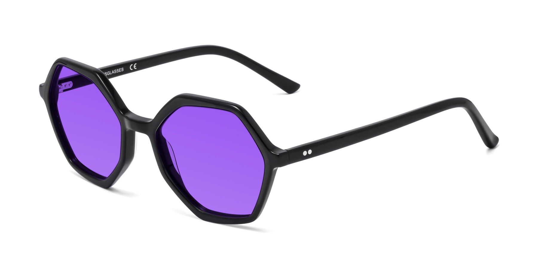 Angle of 1489 in Black with Purple Tinted Lenses