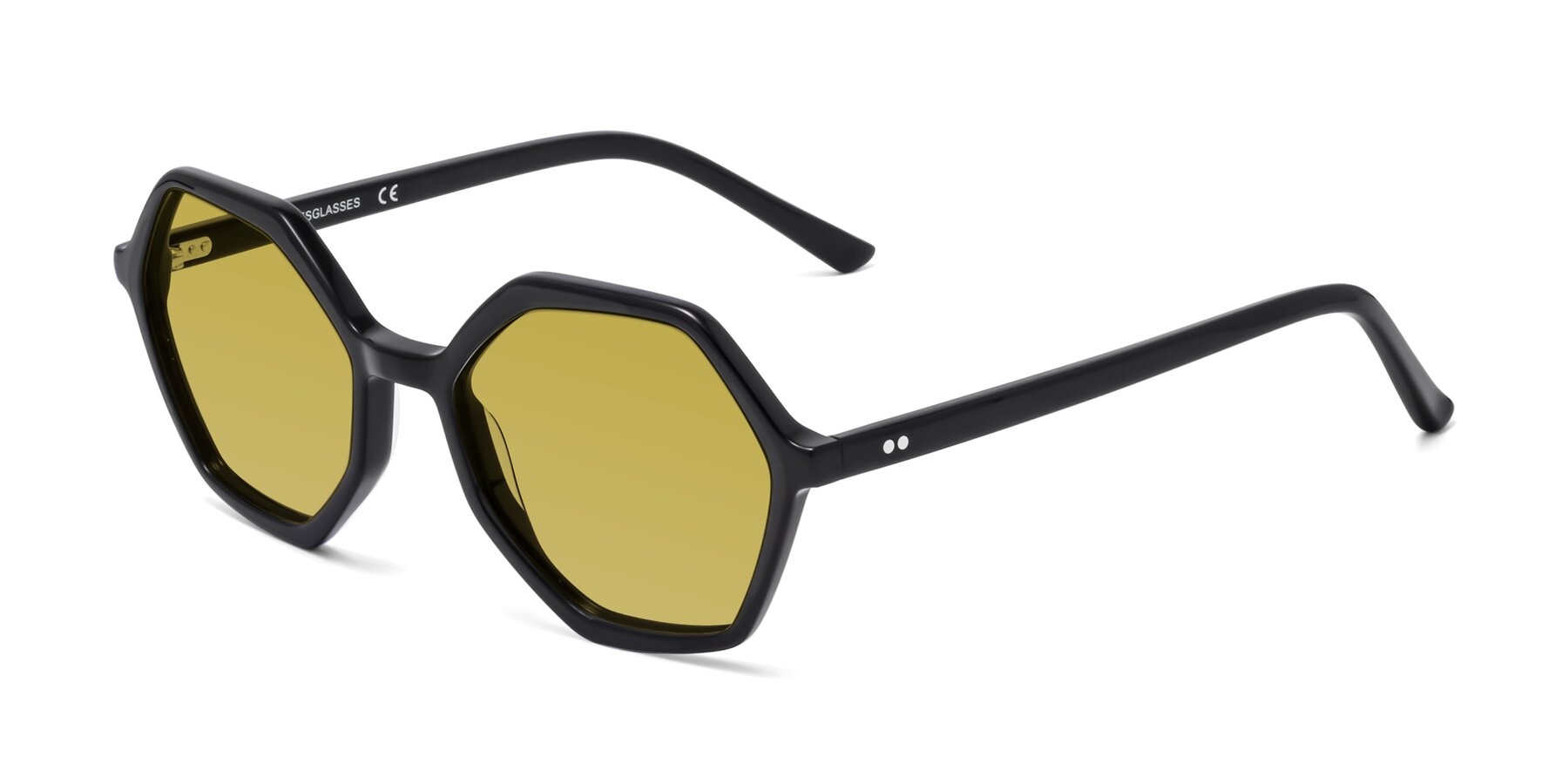 Angle of 1489 in Black with Champagne Tinted Lenses