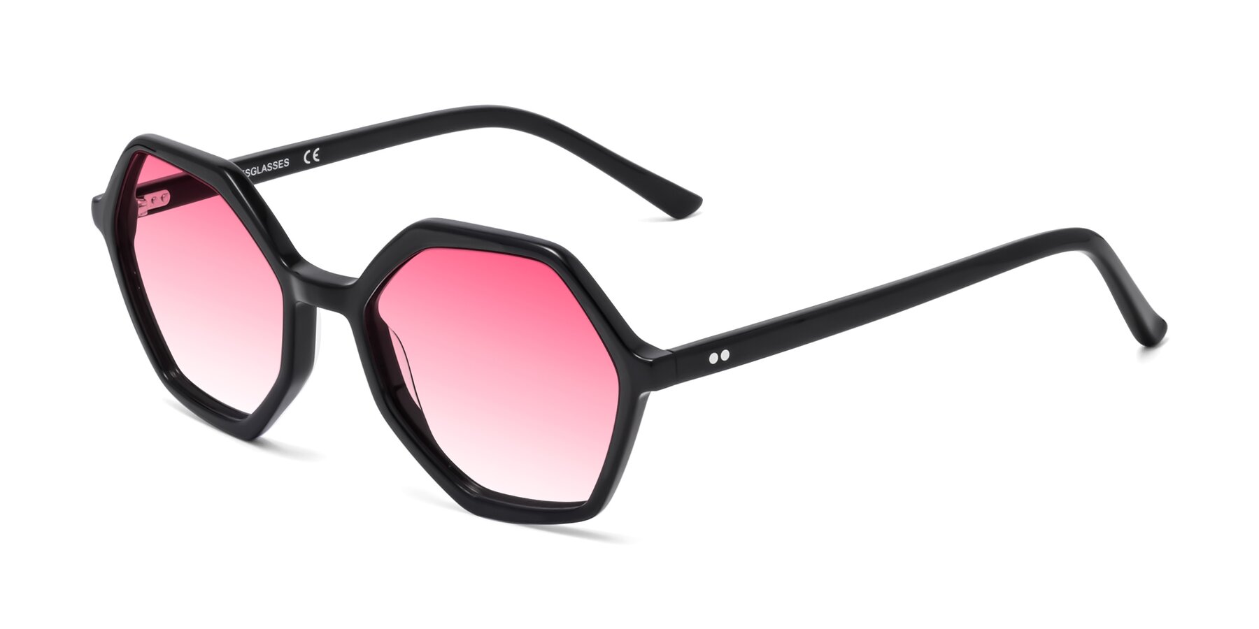 Angle of 1489 in Black with Pink Gradient Lenses