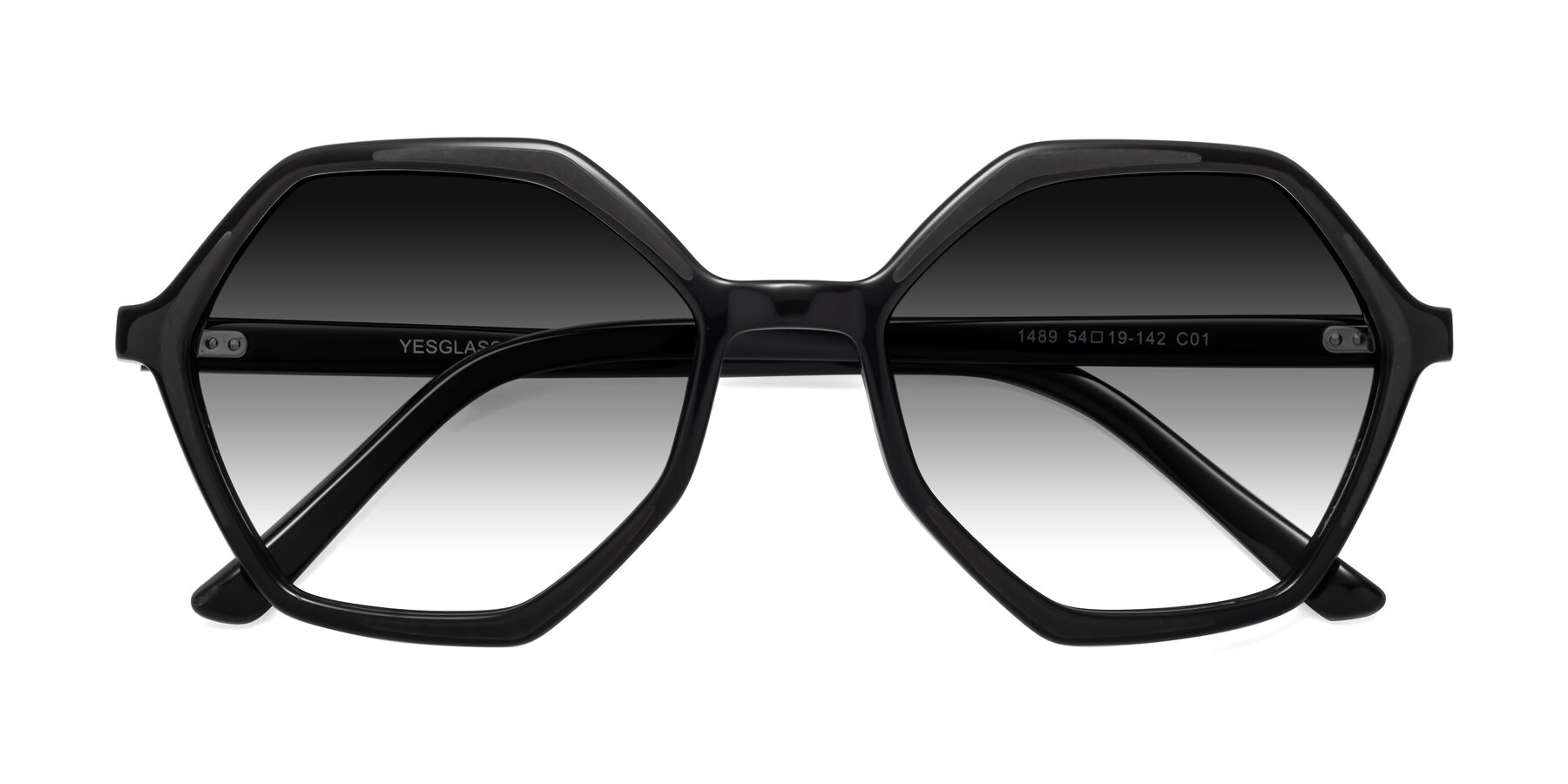 Folded Front of 1489 in Black with Gray Gradient Lenses