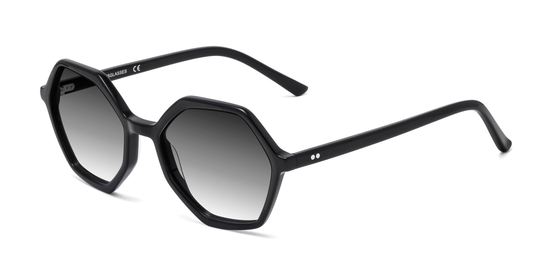 Angle of 1489 in Black with Gray Gradient Lenses
