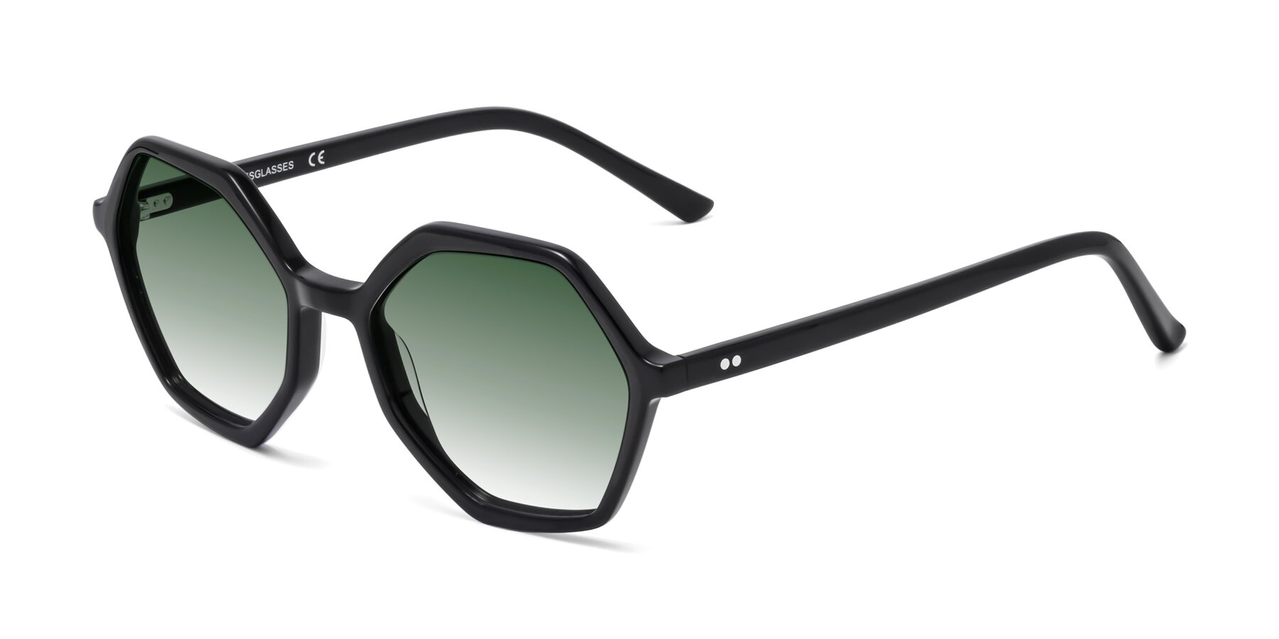 Angle of 1489 in Black with Green Gradient Lenses