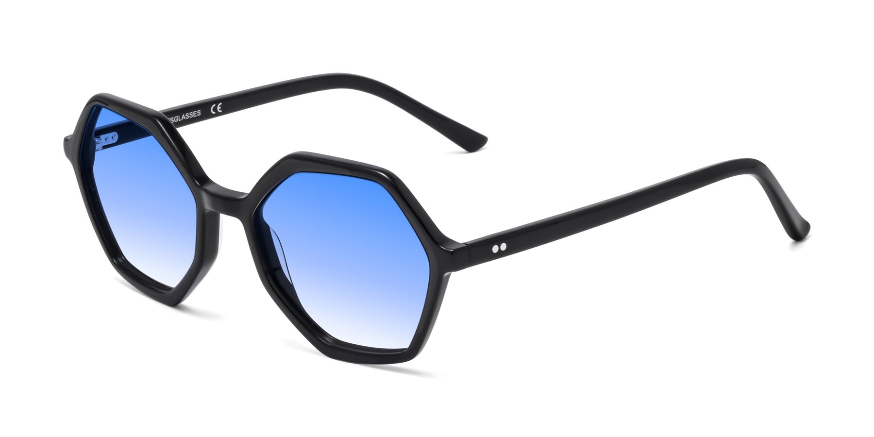 Angle of 1489 in Black with Blue Gradient Lenses