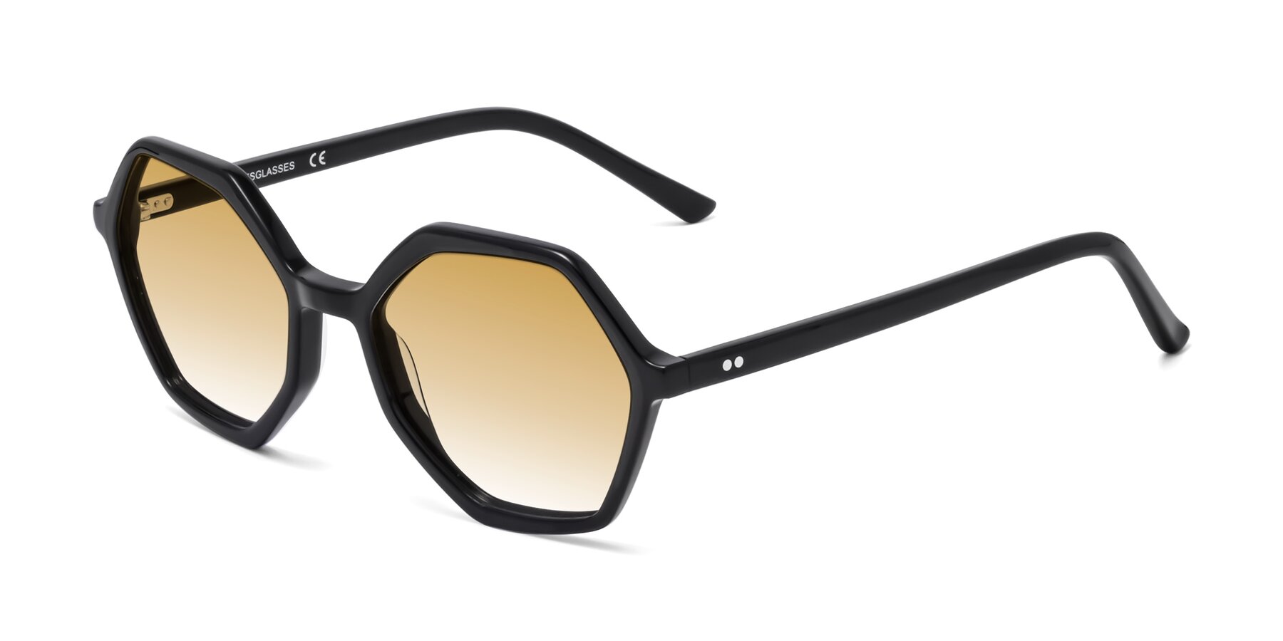 Angle of 1489 in Black with Champagne Gradient Lenses