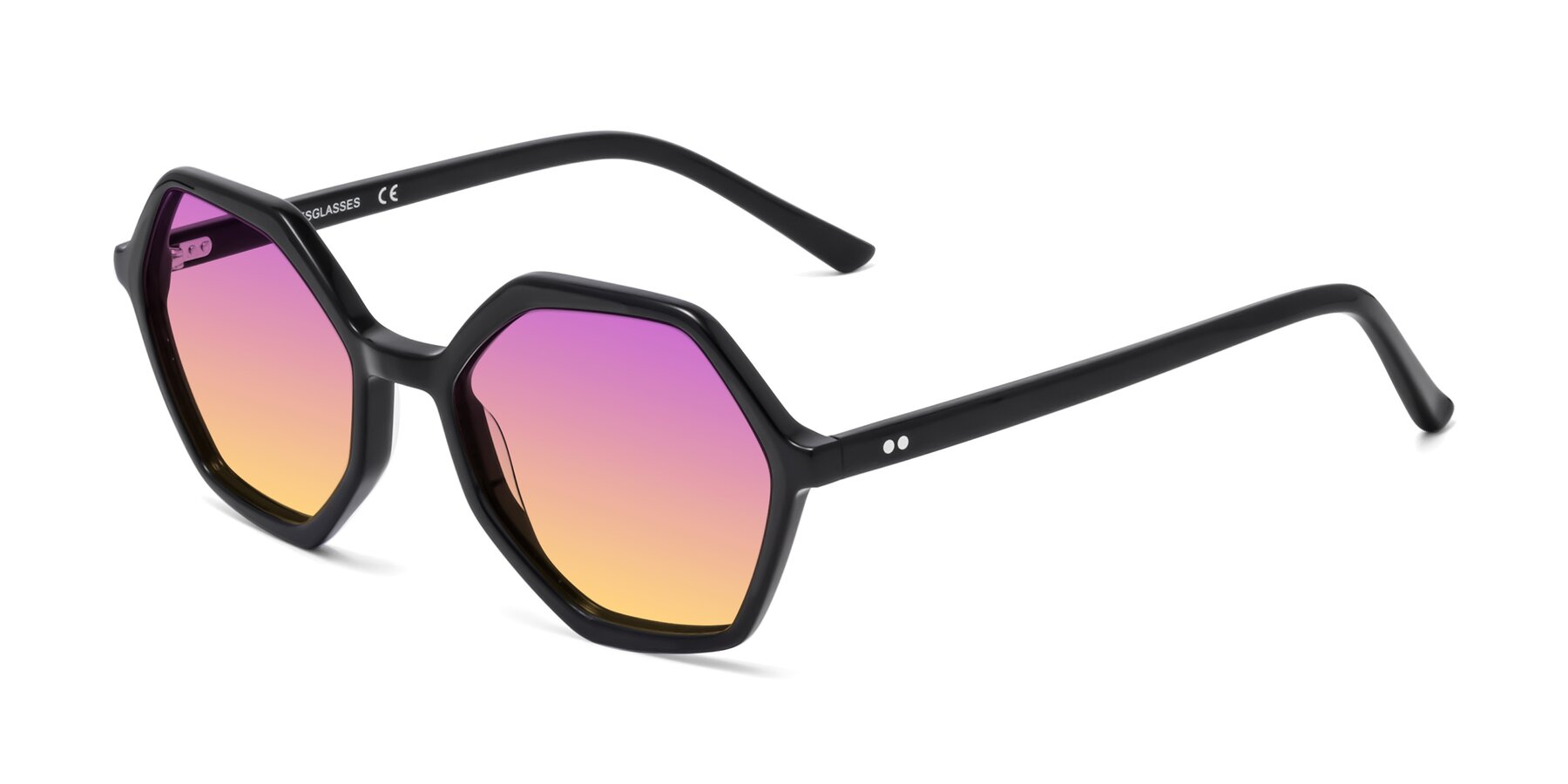 Angle of 1489 in Black with Purple / Yellow Gradient Lenses