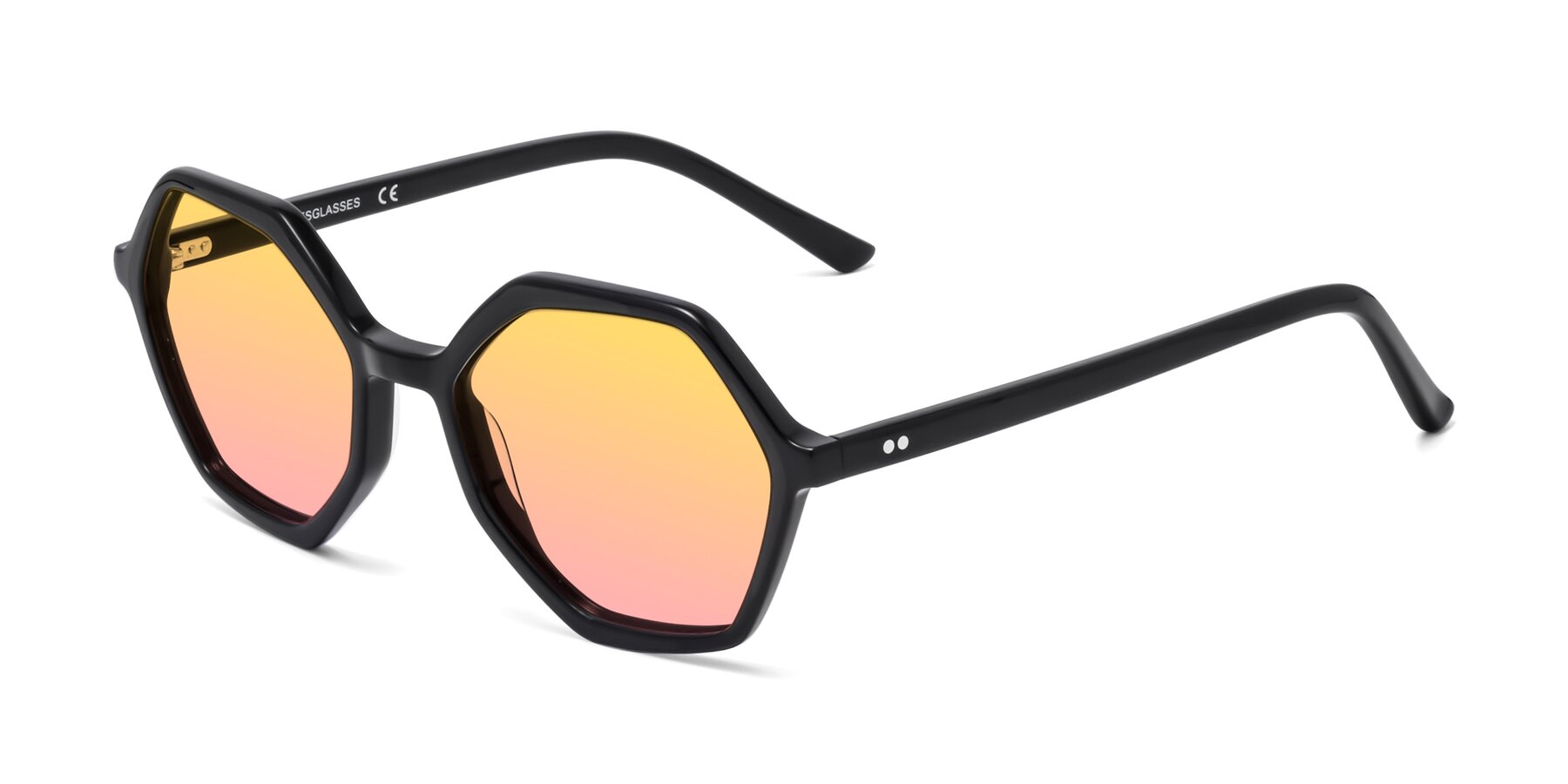 Angle of 1489 in Black with Yellow / Pink Gradient Lenses