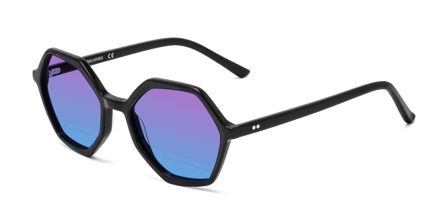 Angle of 1489 in Black with Purple / Blue Gradient Lenses