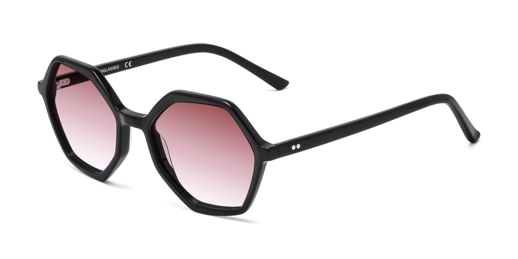 Angle of 1489 in Black with Garnet Gradient Lenses