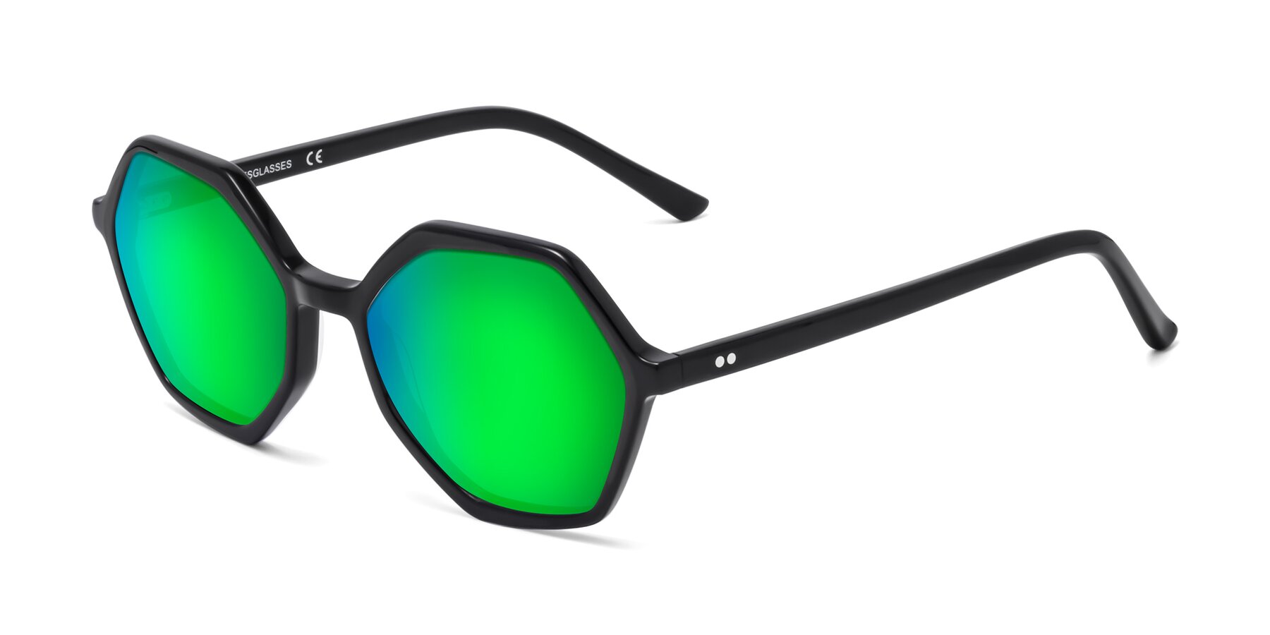 Angle of 1489 in Black with Green Mirrored Lenses