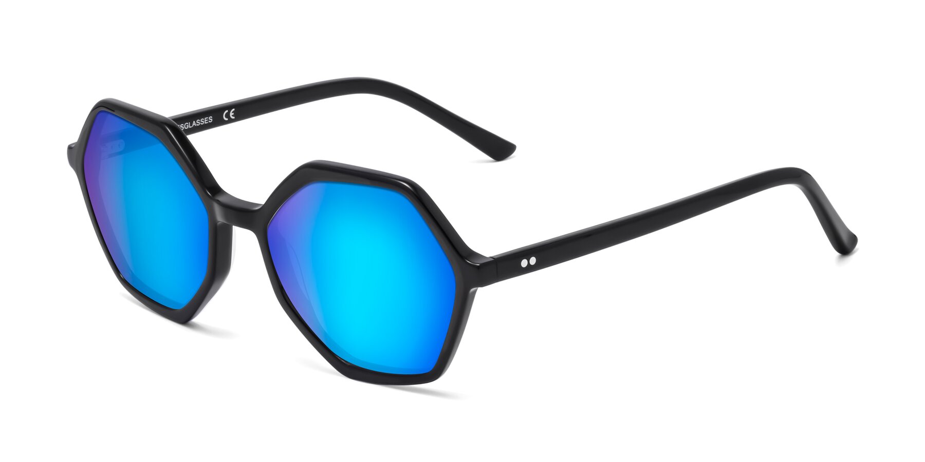 Angle of 1489 in Black with Blue Mirrored Lenses