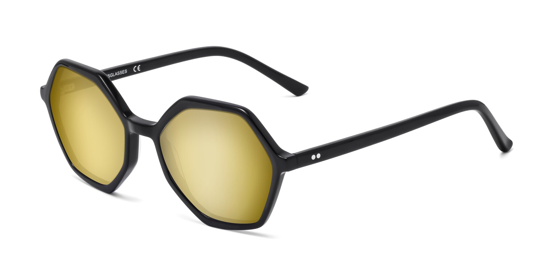 Angle of 1489 in Black with Gold Mirrored Lenses