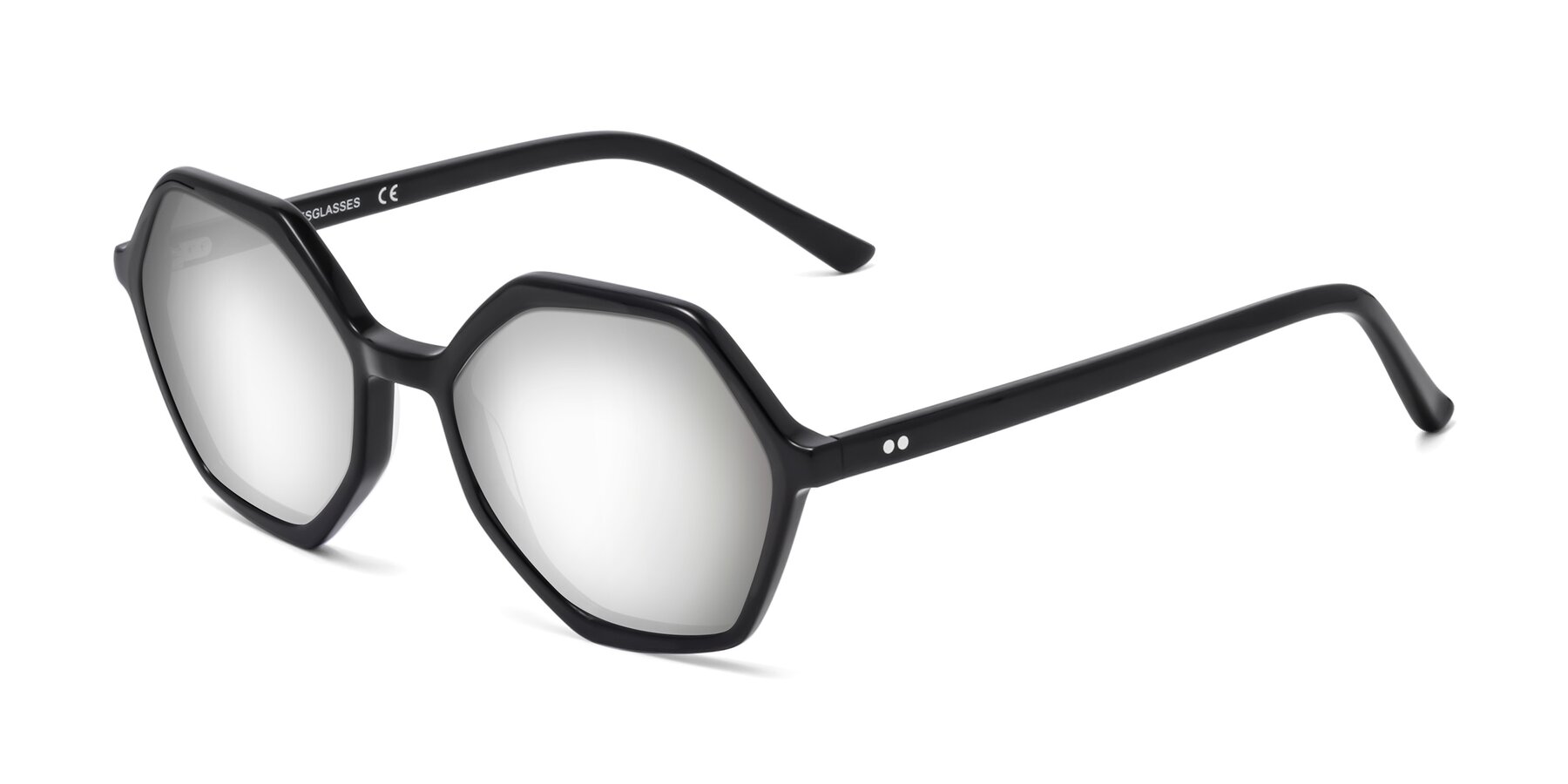 Angle of 1489 in Black with Silver Mirrored Lenses