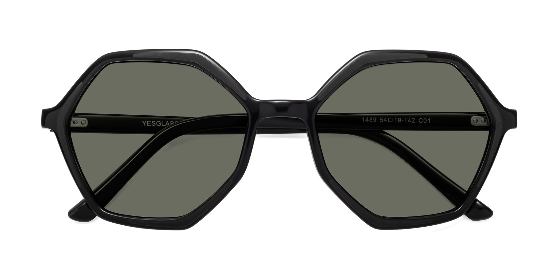 Folded Front of 1489 in Black with Gray Polarized Lenses