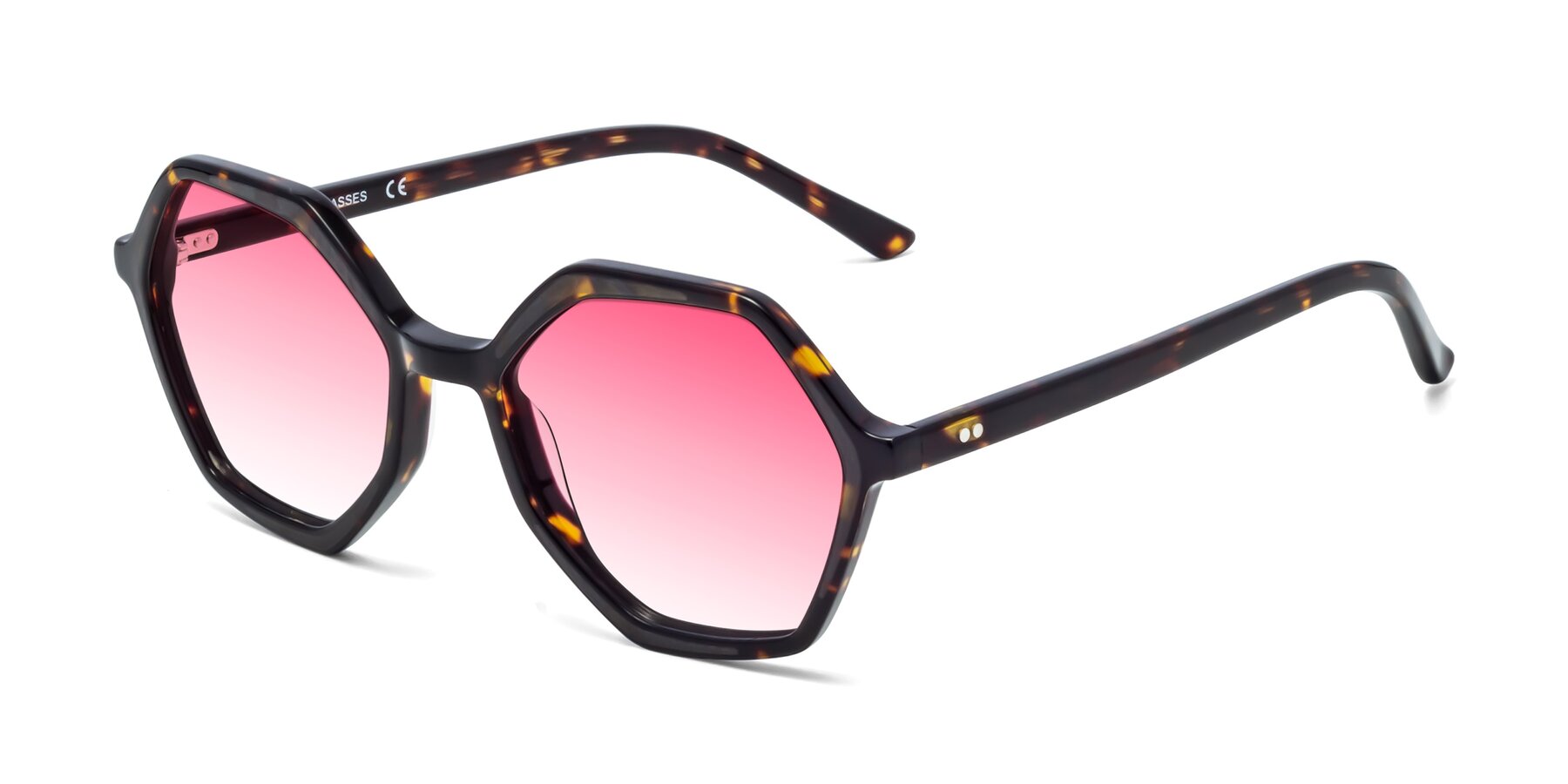 Angle of 1489 in Tortoise with Pink Gradient Lenses