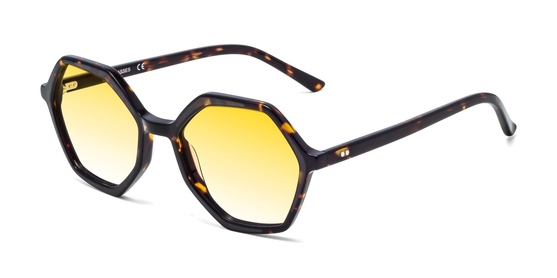 Angle of 1489 in Tortoise with Yellow Gradient Lenses