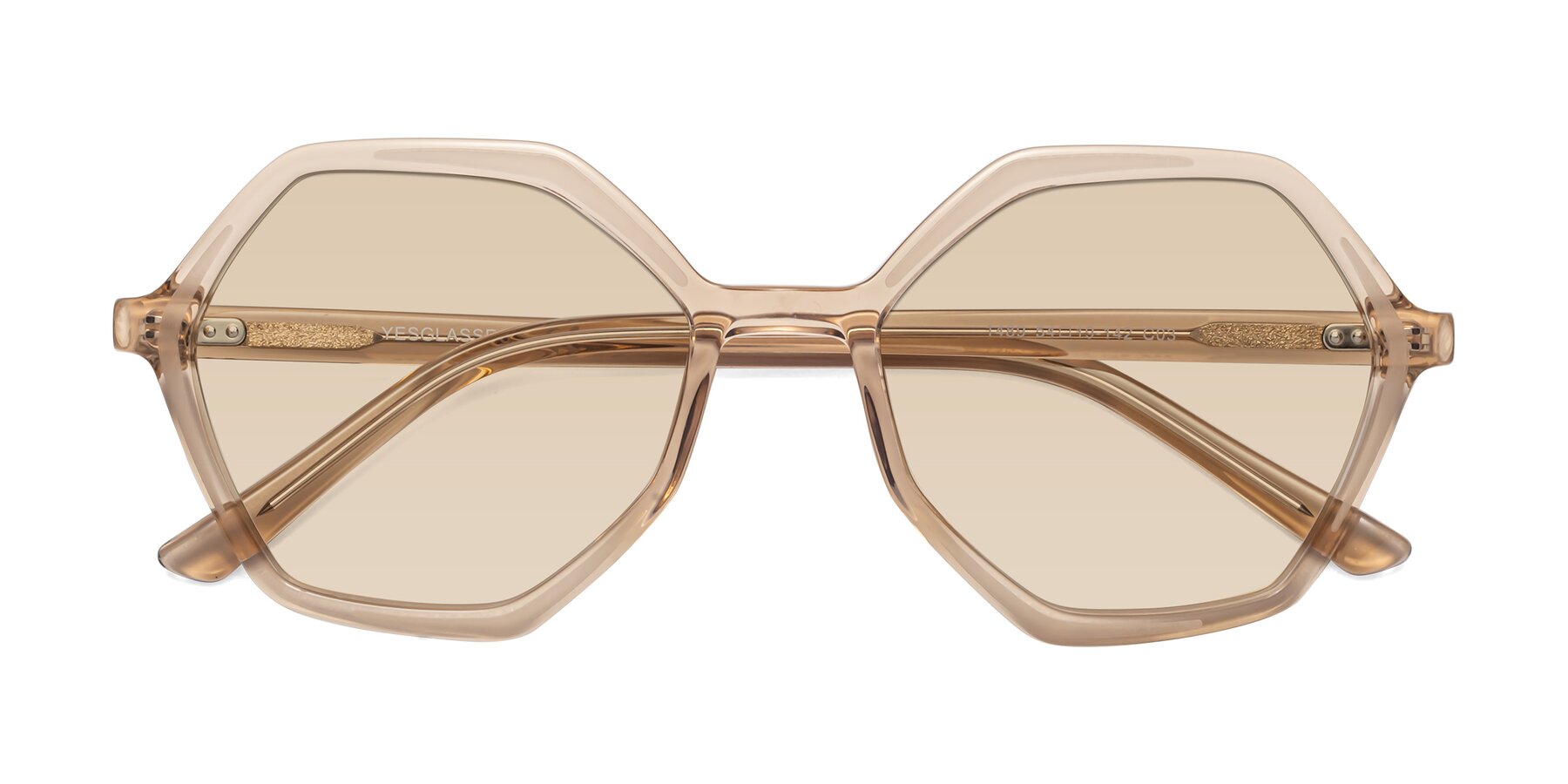 Folded Front of 1489 in Light Brown with Light Brown Tinted Lenses
