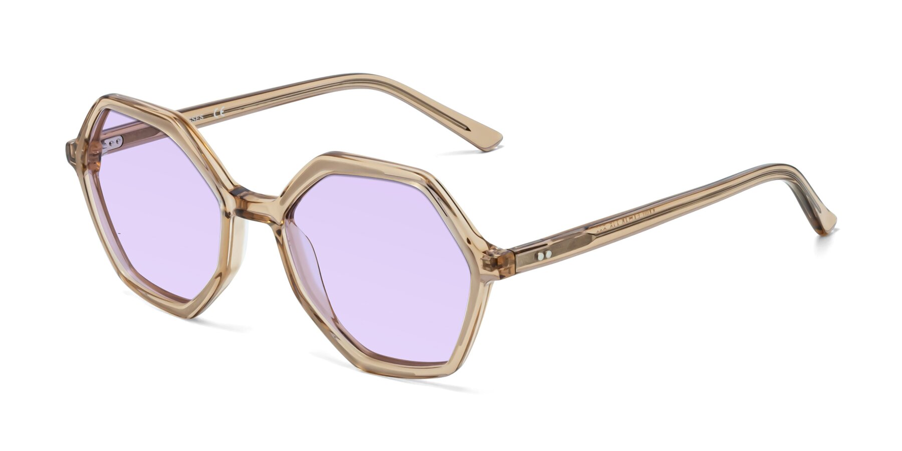 Angle of 1489 in Light Brown with Light Purple Tinted Lenses