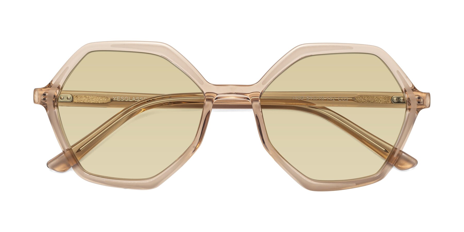 Folded Front of 1489 in Light Brown with Light Champagne Tinted Lenses