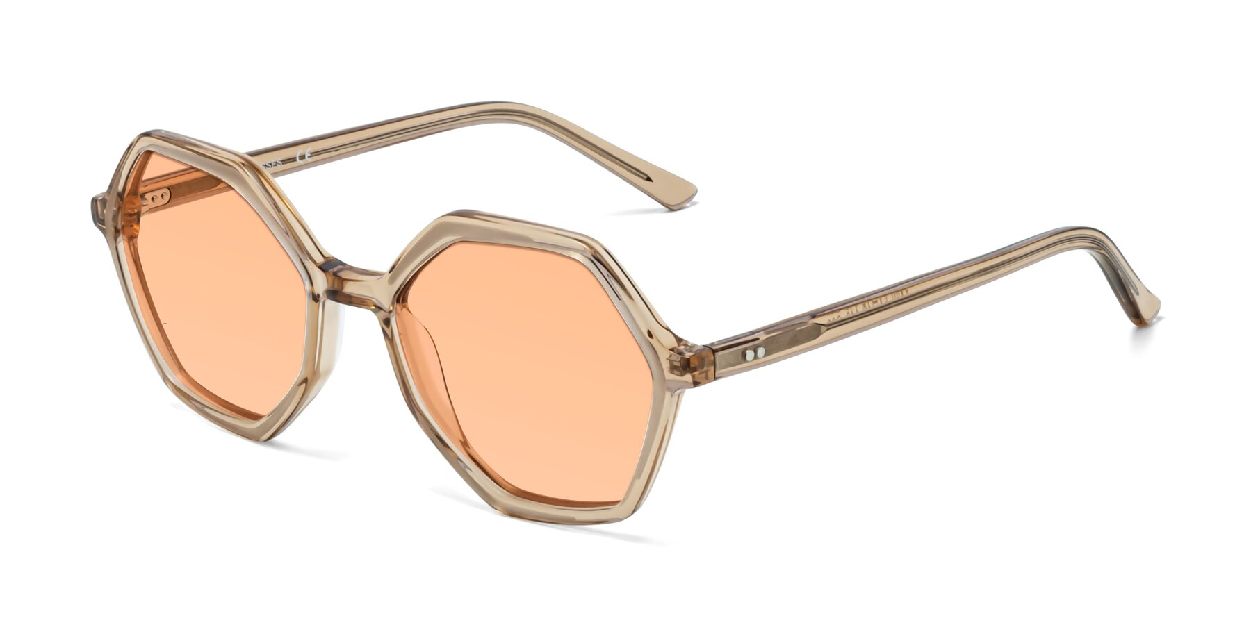 Angle of 1489 in Light Brown with Light Orange Tinted Lenses
