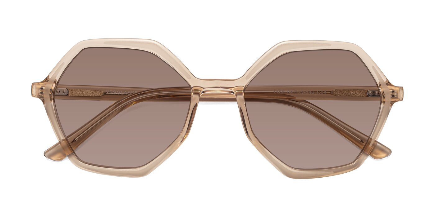 1489 - Light Brown Tinted Sunglasses