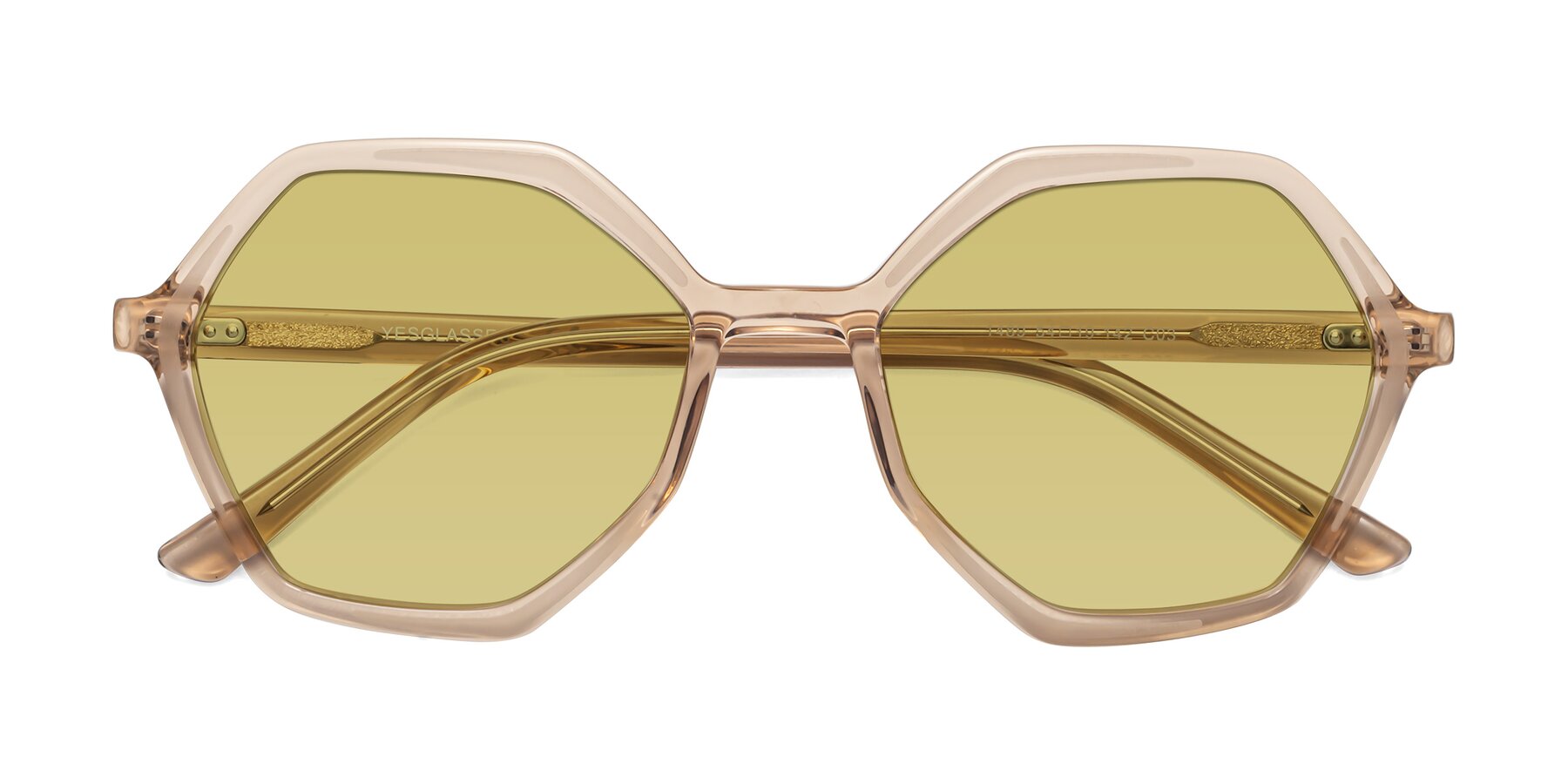 Folded Front of 1489 in Light Brown with Medium Champagne Tinted Lenses
