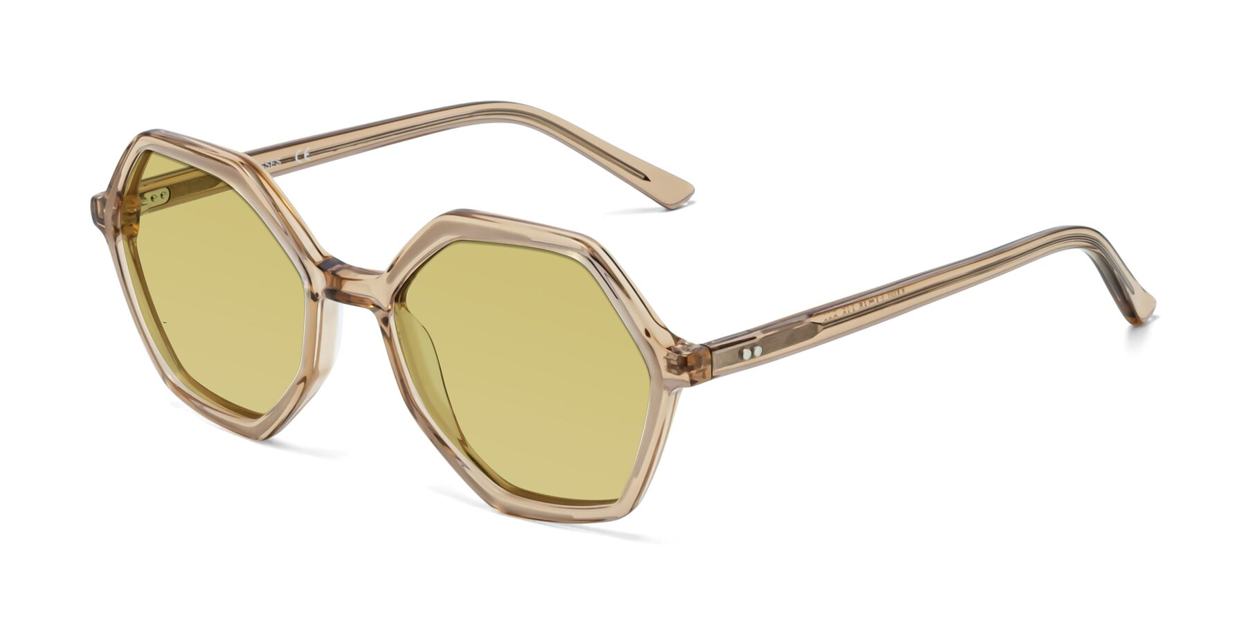 Angle of 1489 in Light Brown with Medium Champagne Tinted Lenses