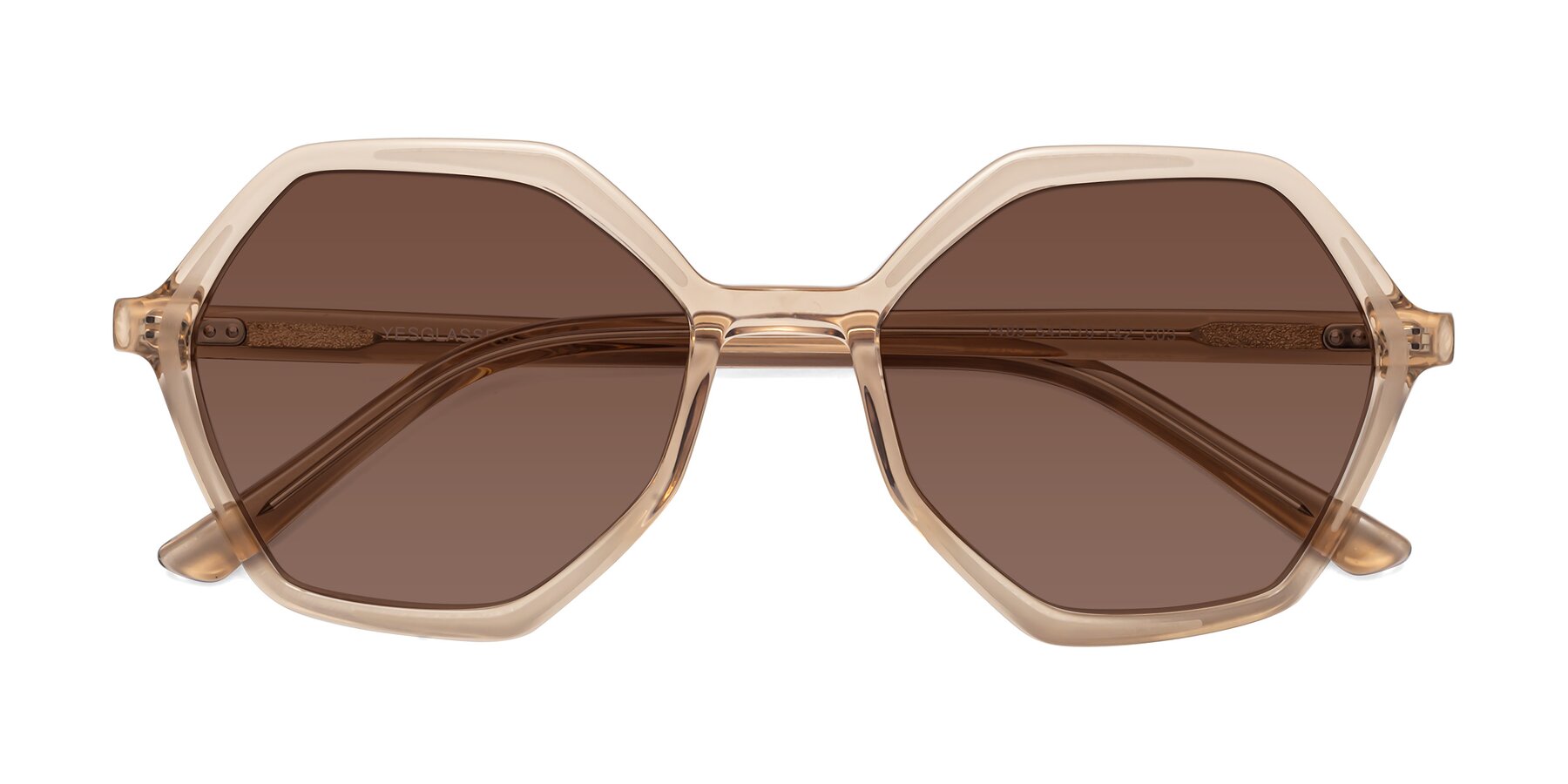 Folded Front of 1489 in Light Brown with Brown Tinted Lenses