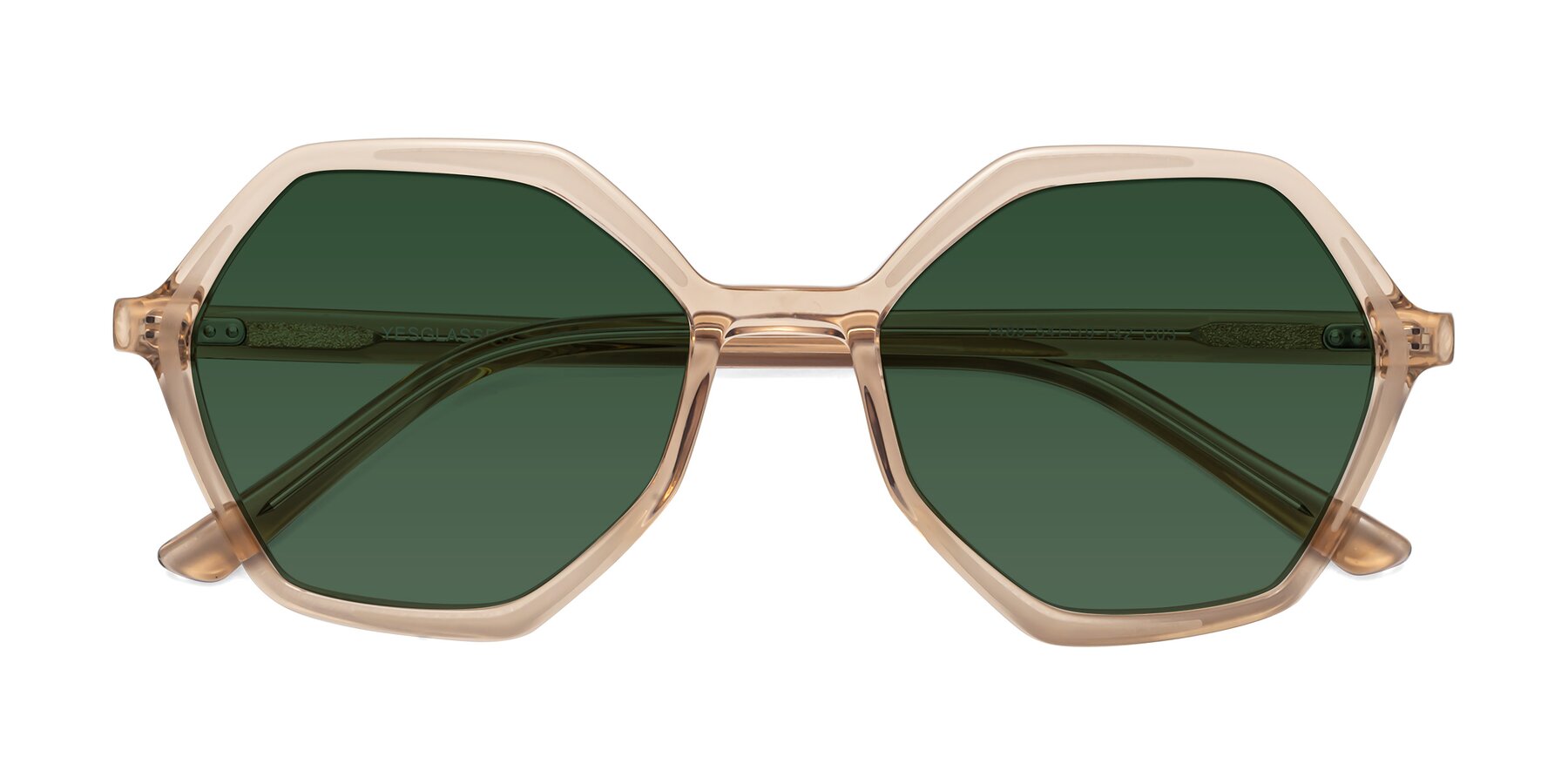 Folded Front of 1489 in Light Brown with Green Tinted Lenses