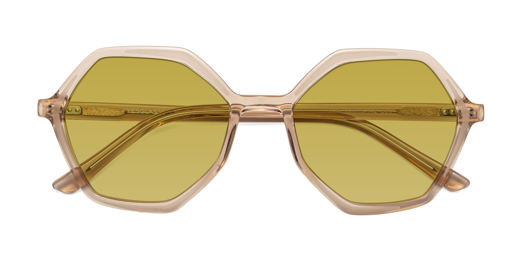 Folded Front of 1489 in Light Brown with Champagne Tinted Lenses