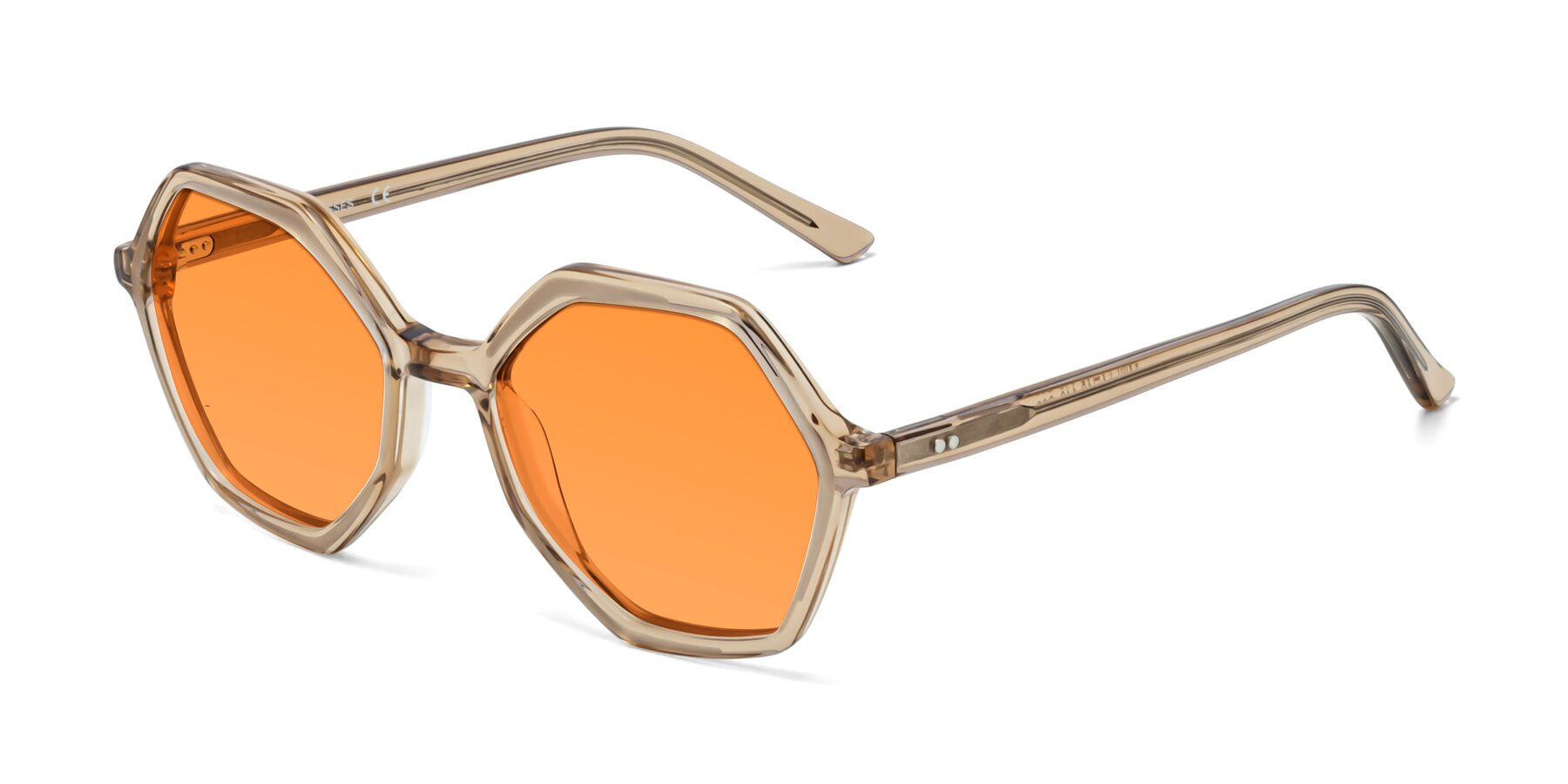 Angle of 1489 in Light Brown with Orange Tinted Lenses