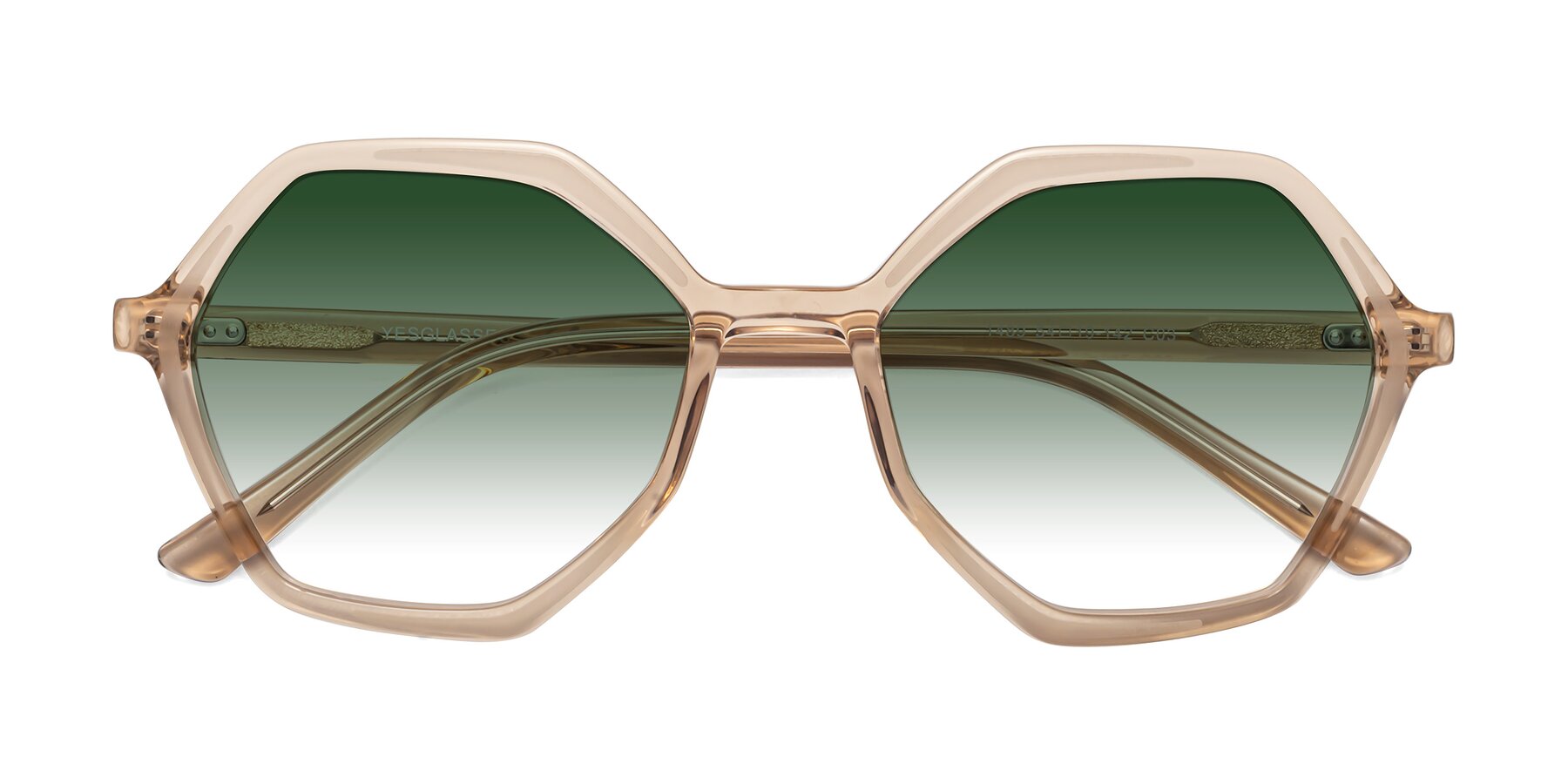 Folded Front of 1489 in Light Brown with Green Gradient Lenses