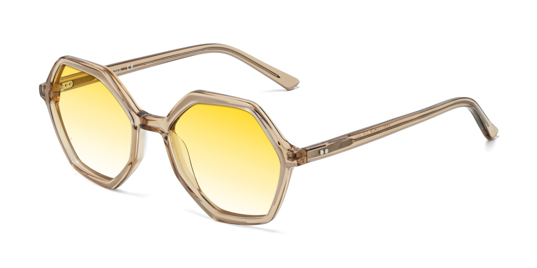 Angle of 1489 in Light Brown with Yellow Gradient Lenses