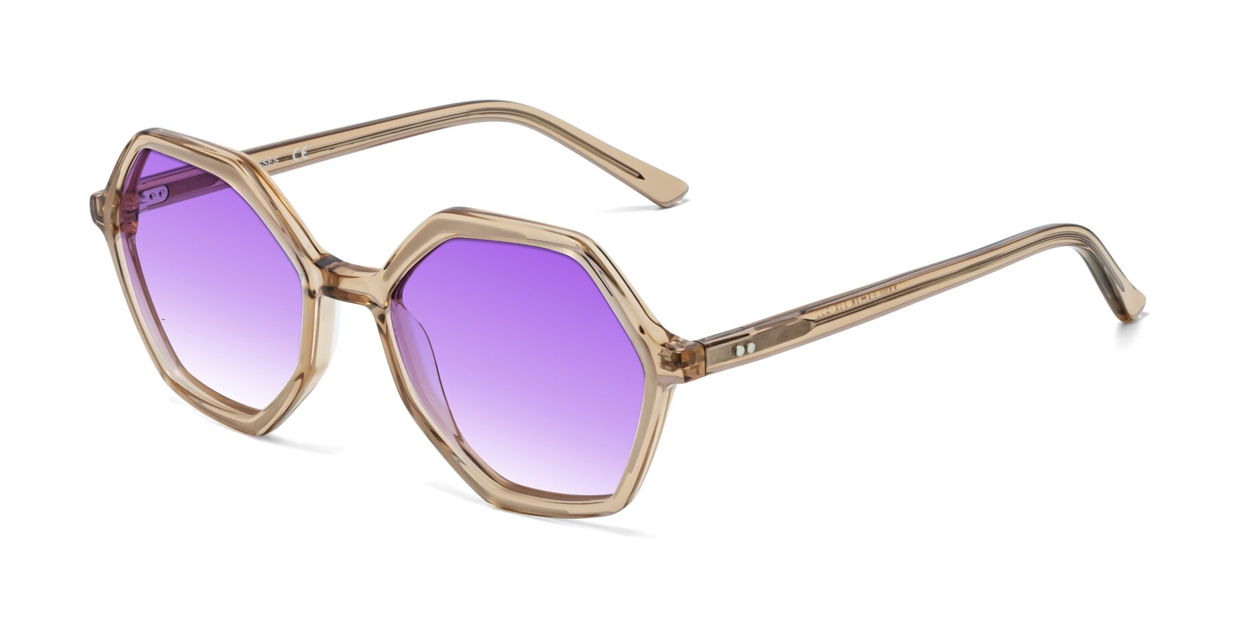 Angle of 1489 in Light Brown with Purple Gradient Lenses