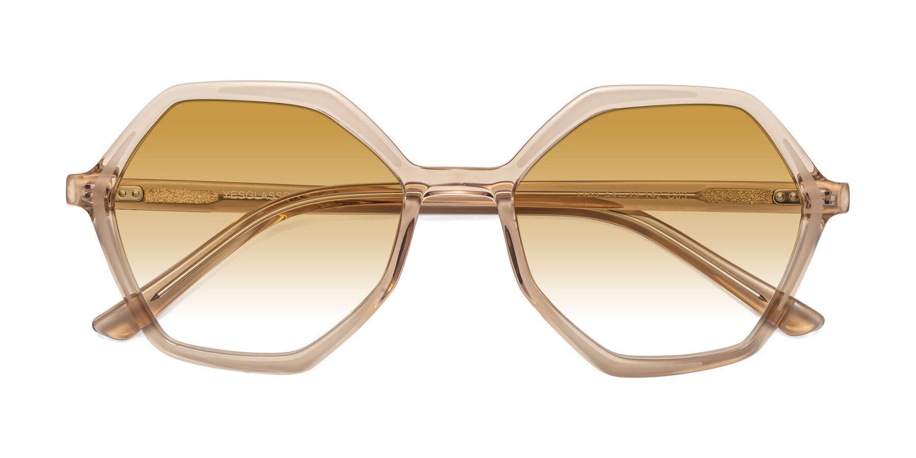 Folded Front of 1489 in Light Brown with Champagne Gradient Lenses
