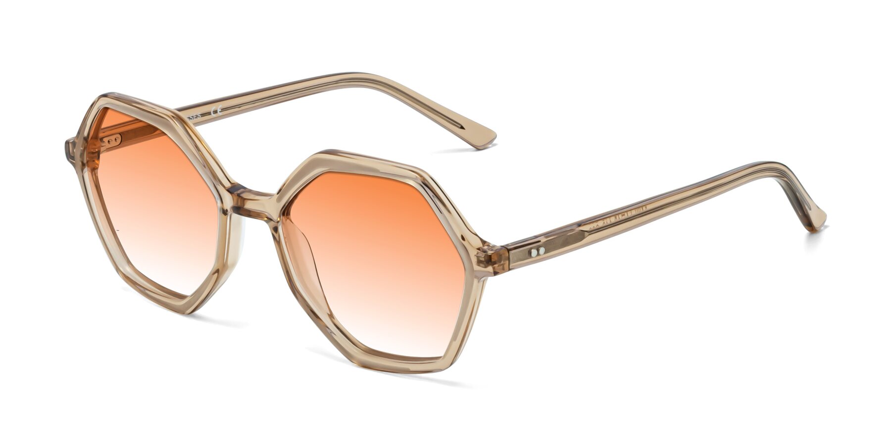 Angle of 1489 in Light Brown with Orange Gradient Lenses