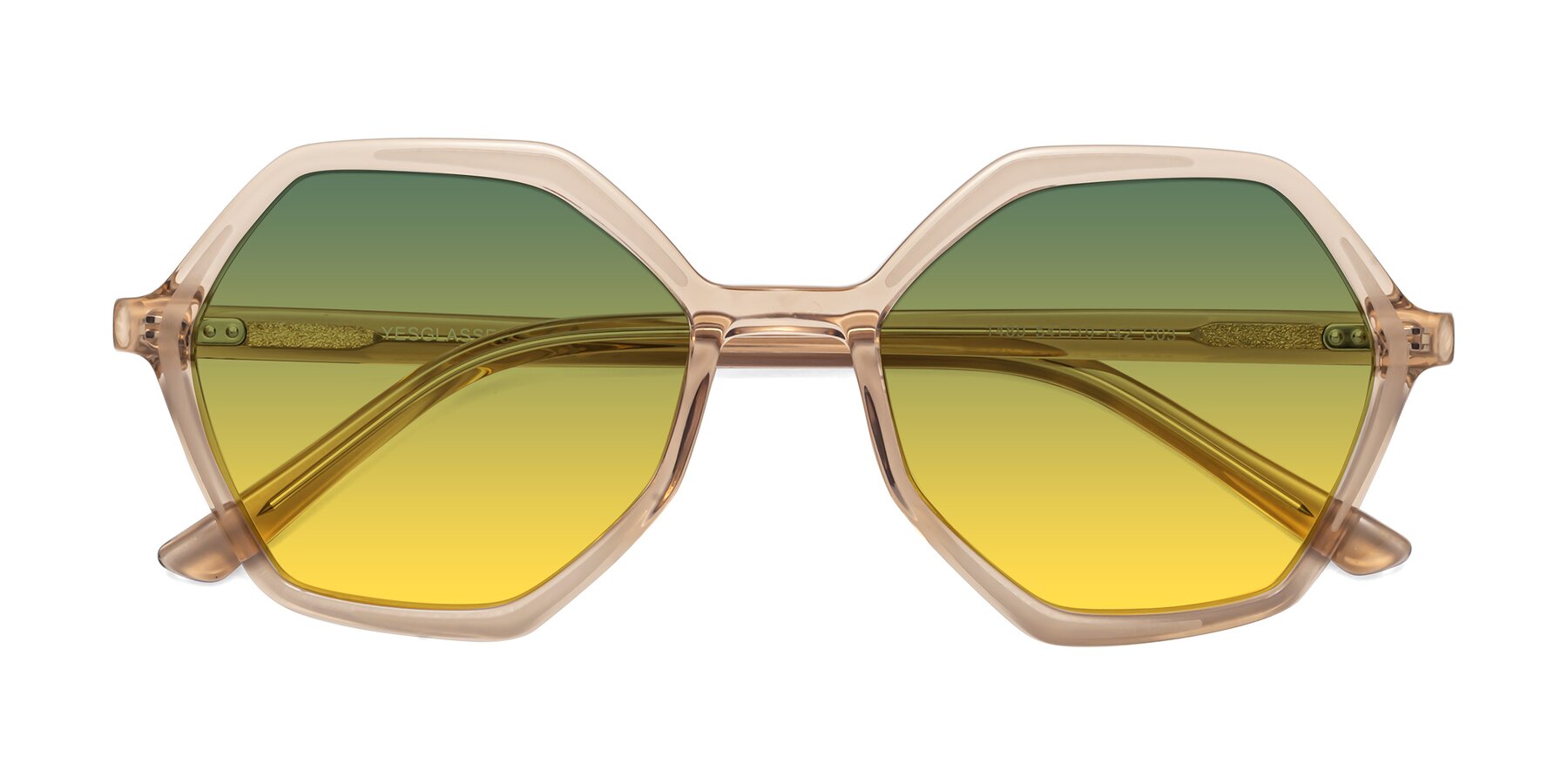 Folded Front of 1489 in Light Brown with Green / Yellow Gradient Lenses